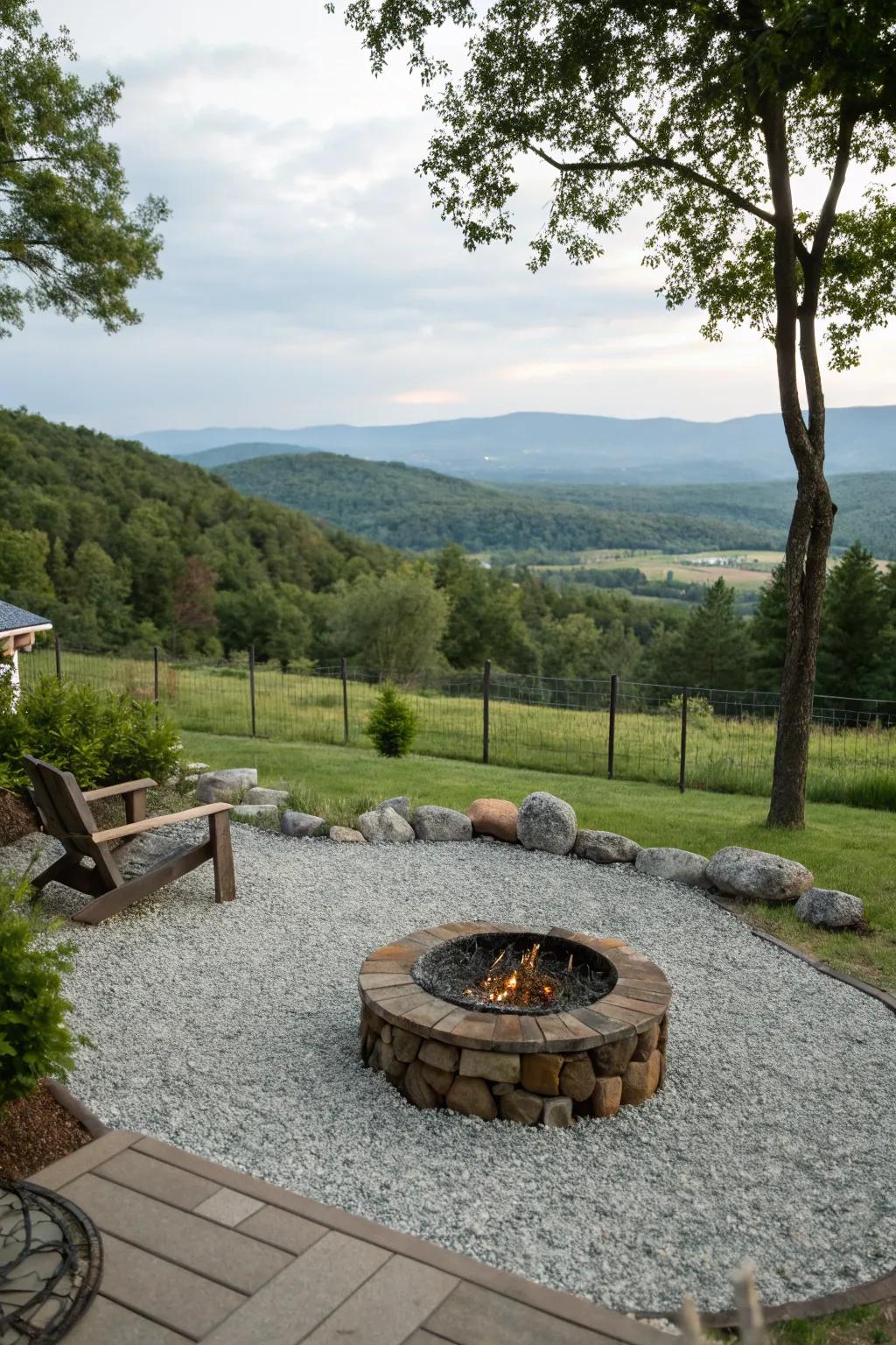 A fire pit with a view is the perfect setting for relaxation.
