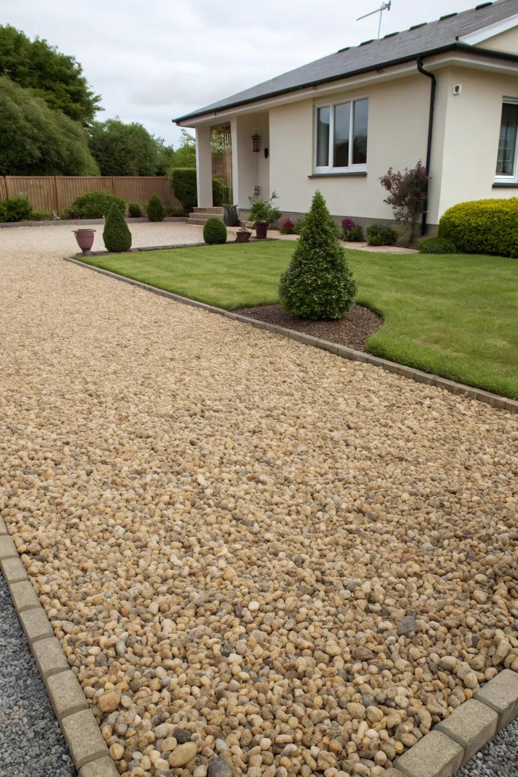 Unified gravel color brings harmony to the landscape.