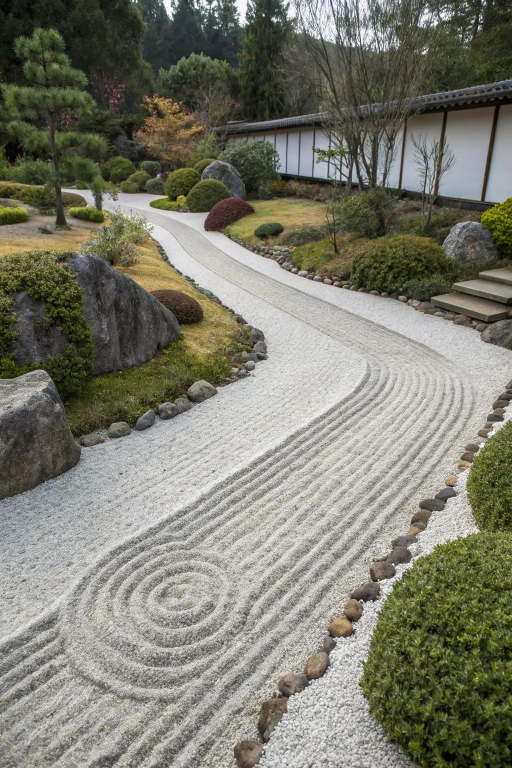 Zen garden aspects foster a calm environment.