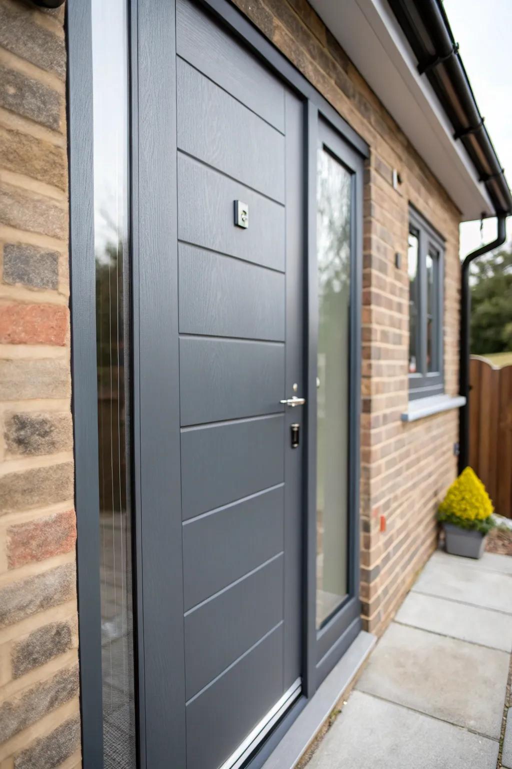 A flat coating contributes a sophisticated impression to the slate portal.