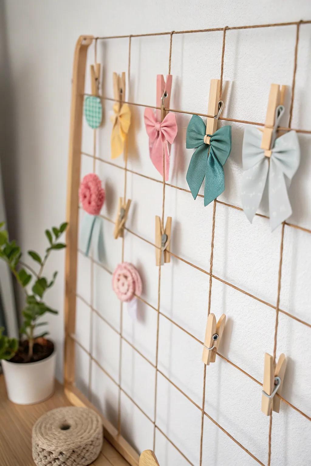 Organize with flair: Vibrant pegs bring color and charm to your hair accessory display.