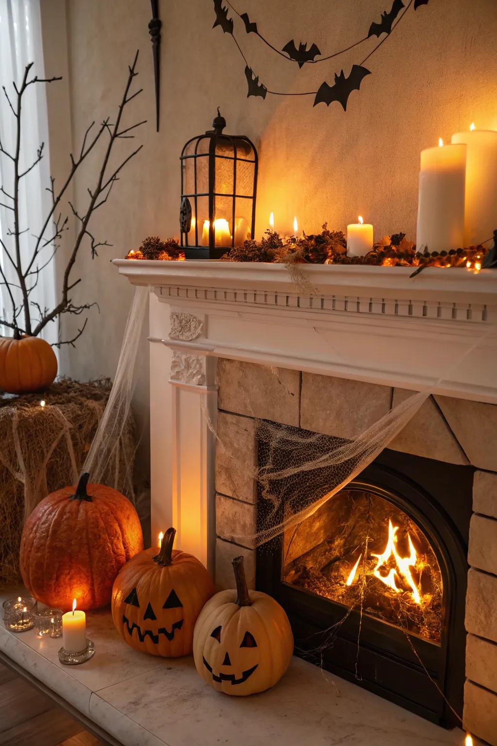 Flickering flames add warmth and mystery.