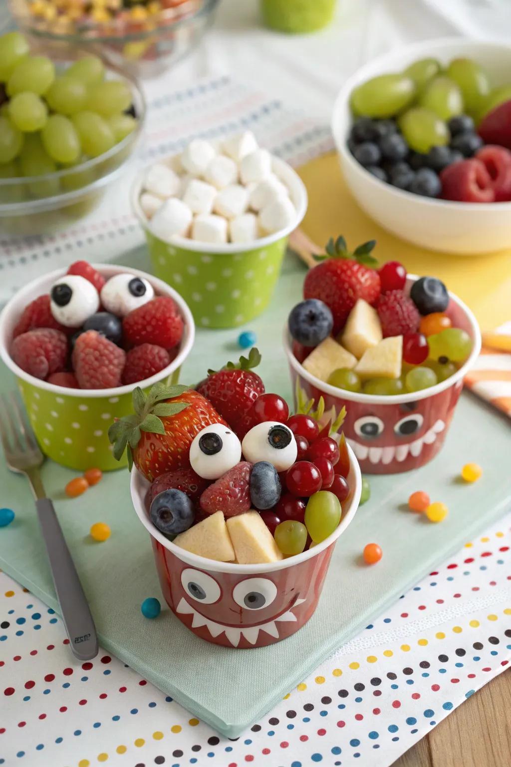 Beast face berry bowls that are frightfully delightful.