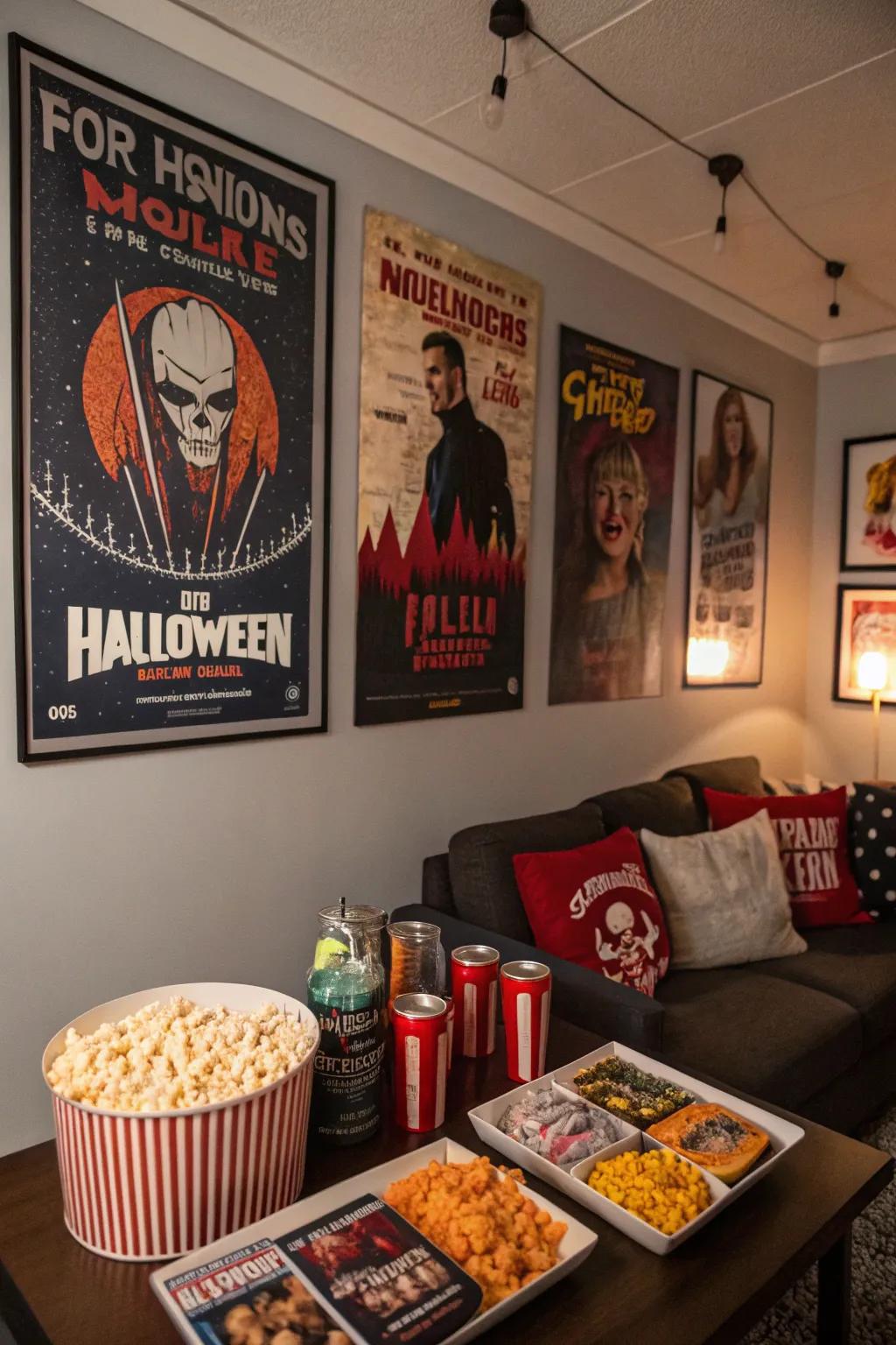 Pay tribute to timeless horror with a themed decoration setup.