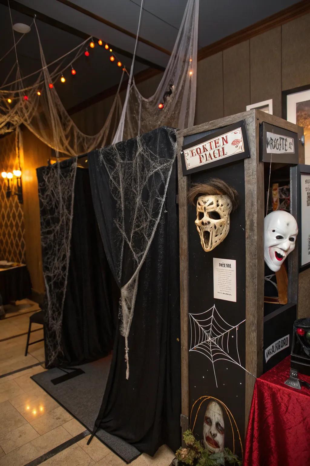 A haunted picture booth contributes entertainment and memories.