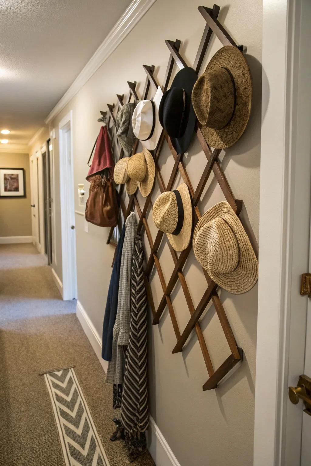 Zig-zag racks incorporate a dynamic element to your decor.