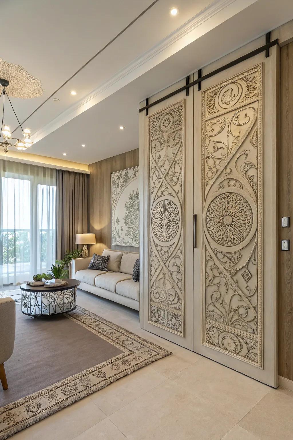 Change up your sliding door into a canvas for creativity.