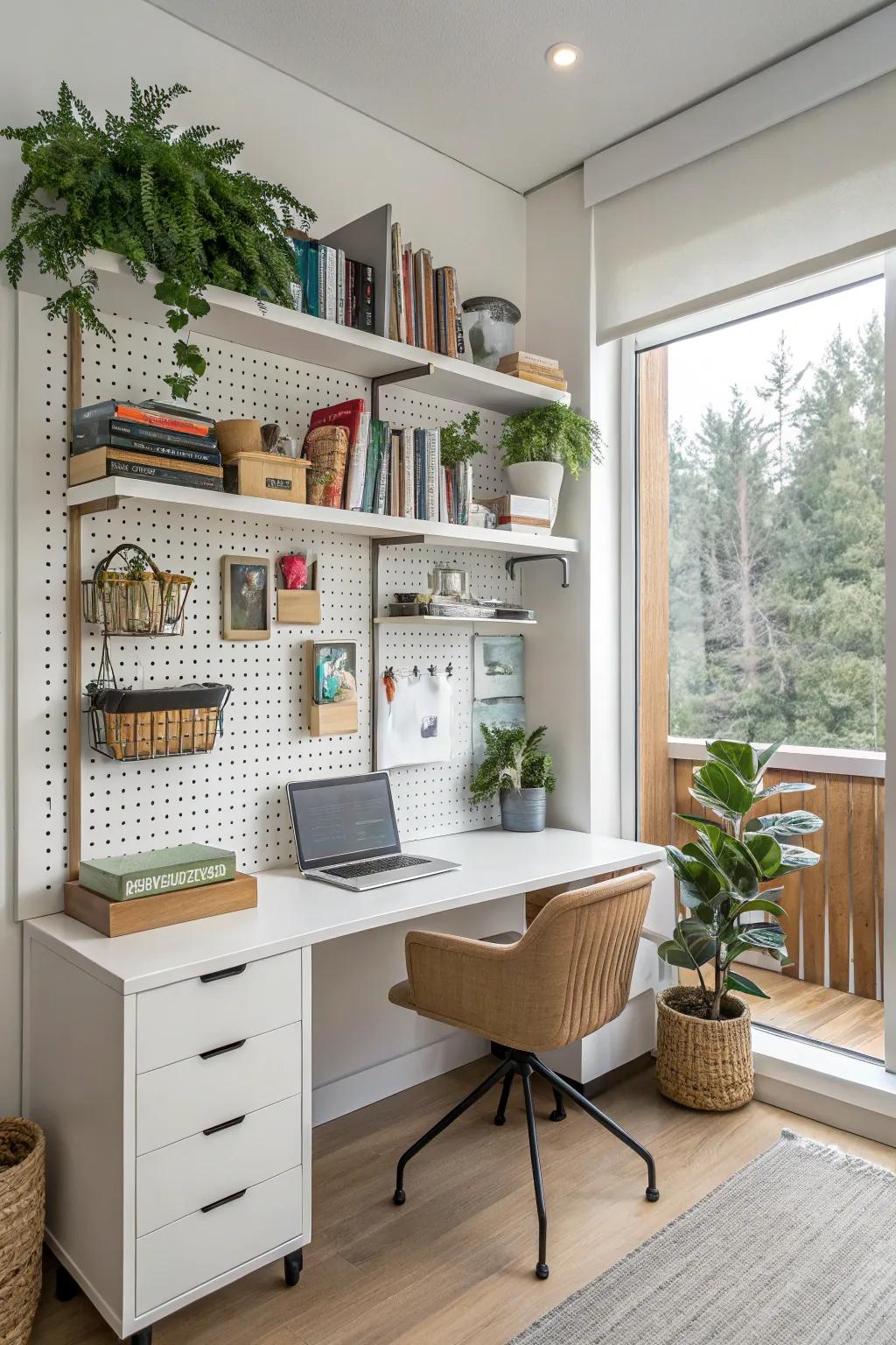 High storage helps keep your area neat and useful.