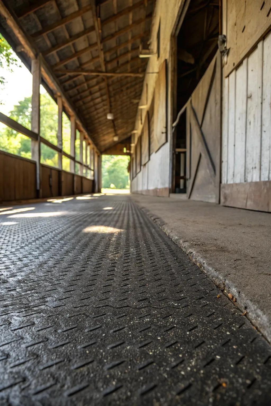 Textured tarmac offers a cost-effective and practical ground cover option with enhanced grip.