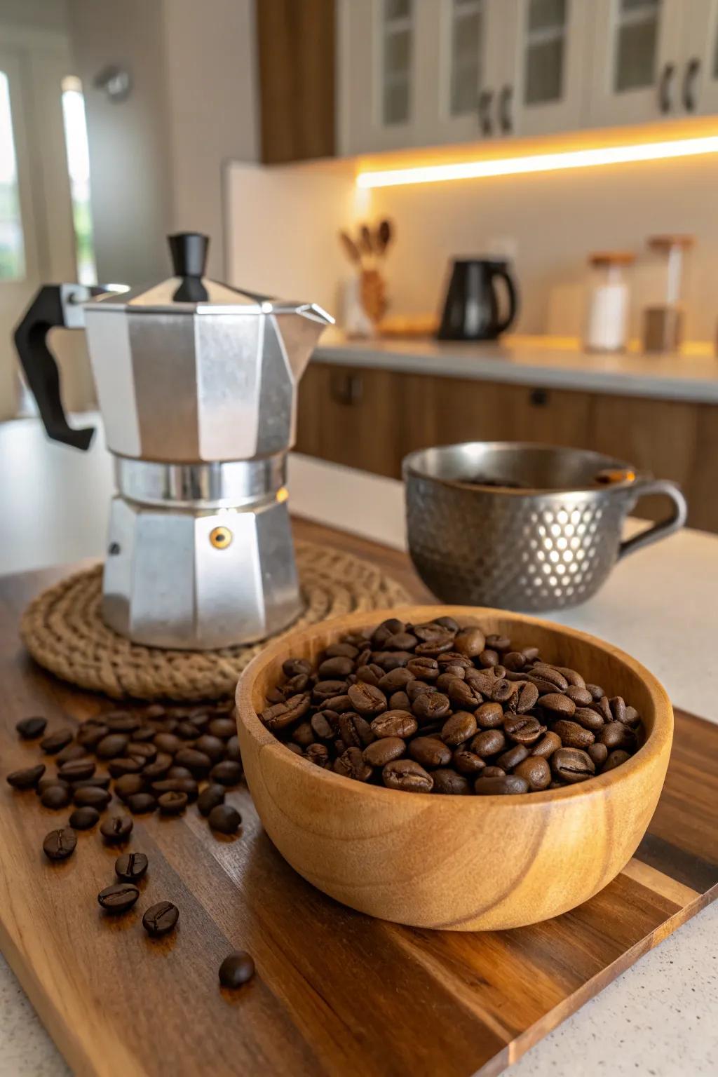 A gourmet coffee set perfect for starting the day with a smile.