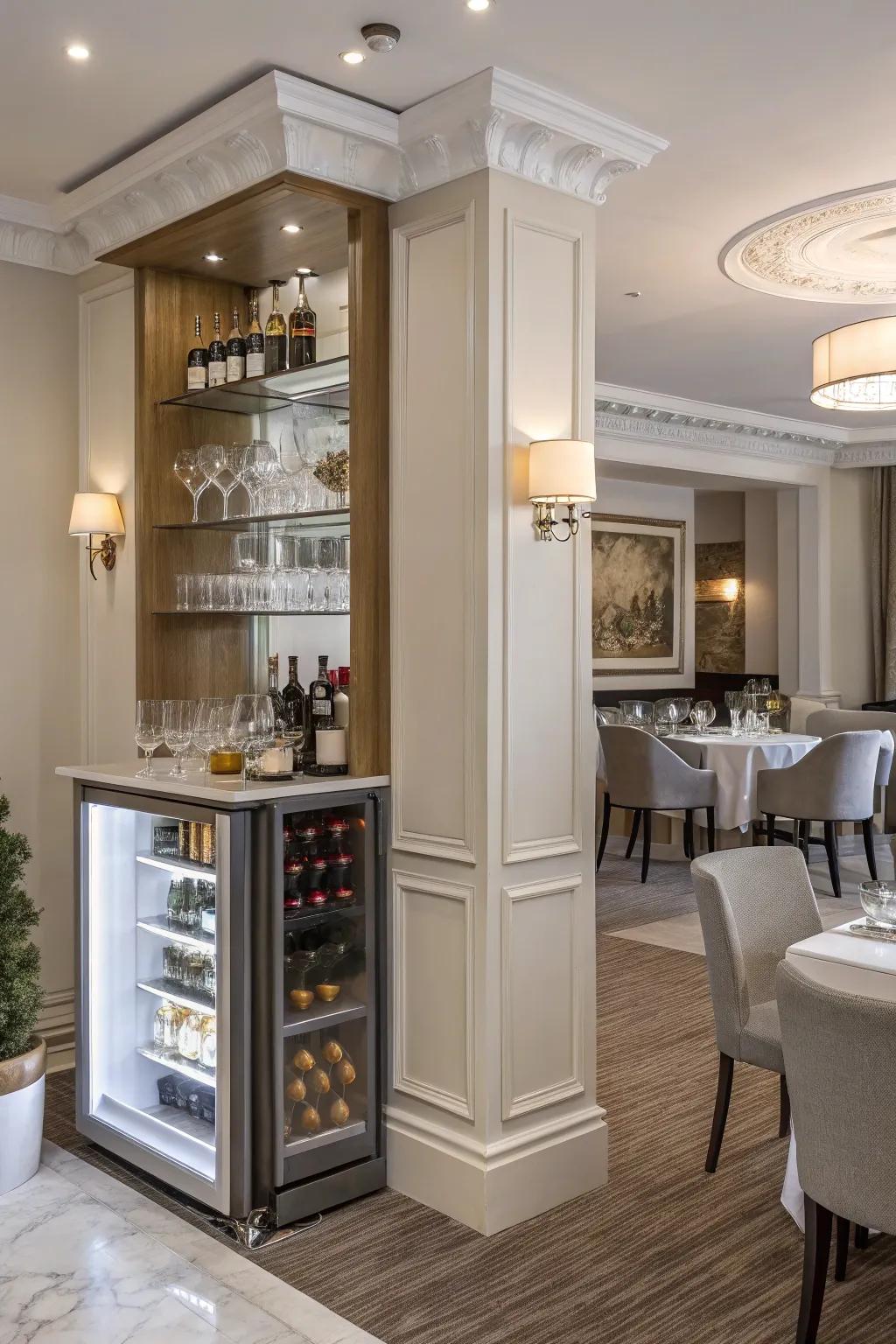 Columns are ideal for compact bars.