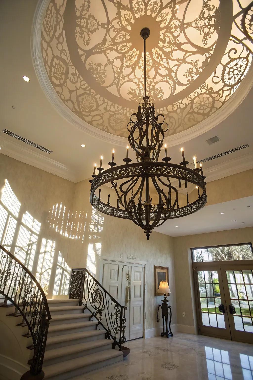 Showpiece illumination contributes distinctiveness and drama to the space.