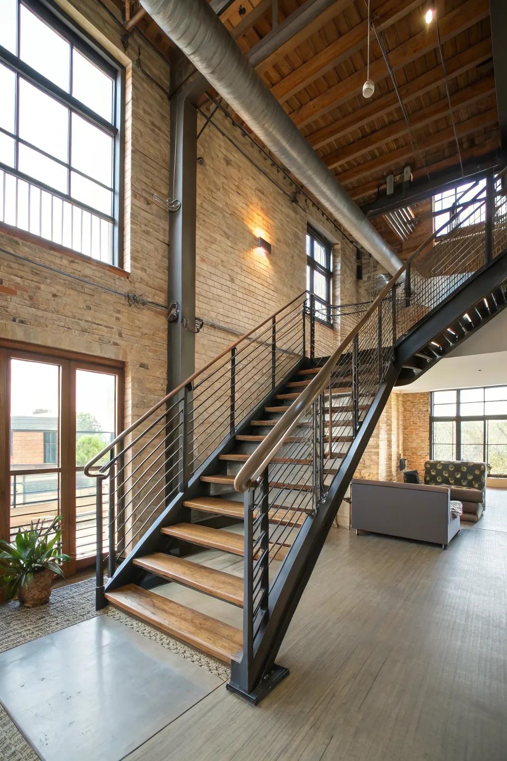 Steel pipes offer an edgy, industrial look.