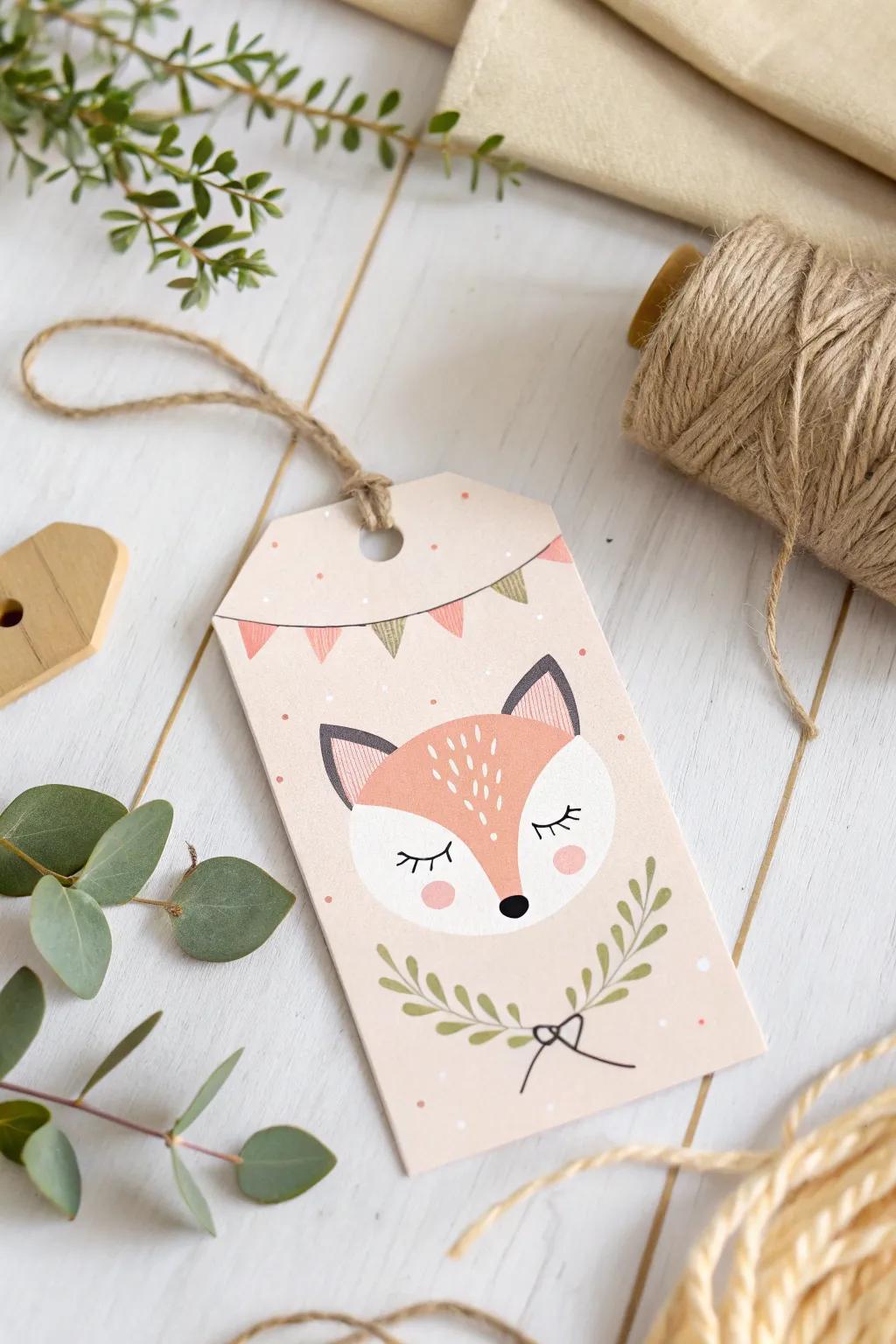 Infuse a hint of playfulness and individual flair into your gifts with these delightful kawaii fox face labels!