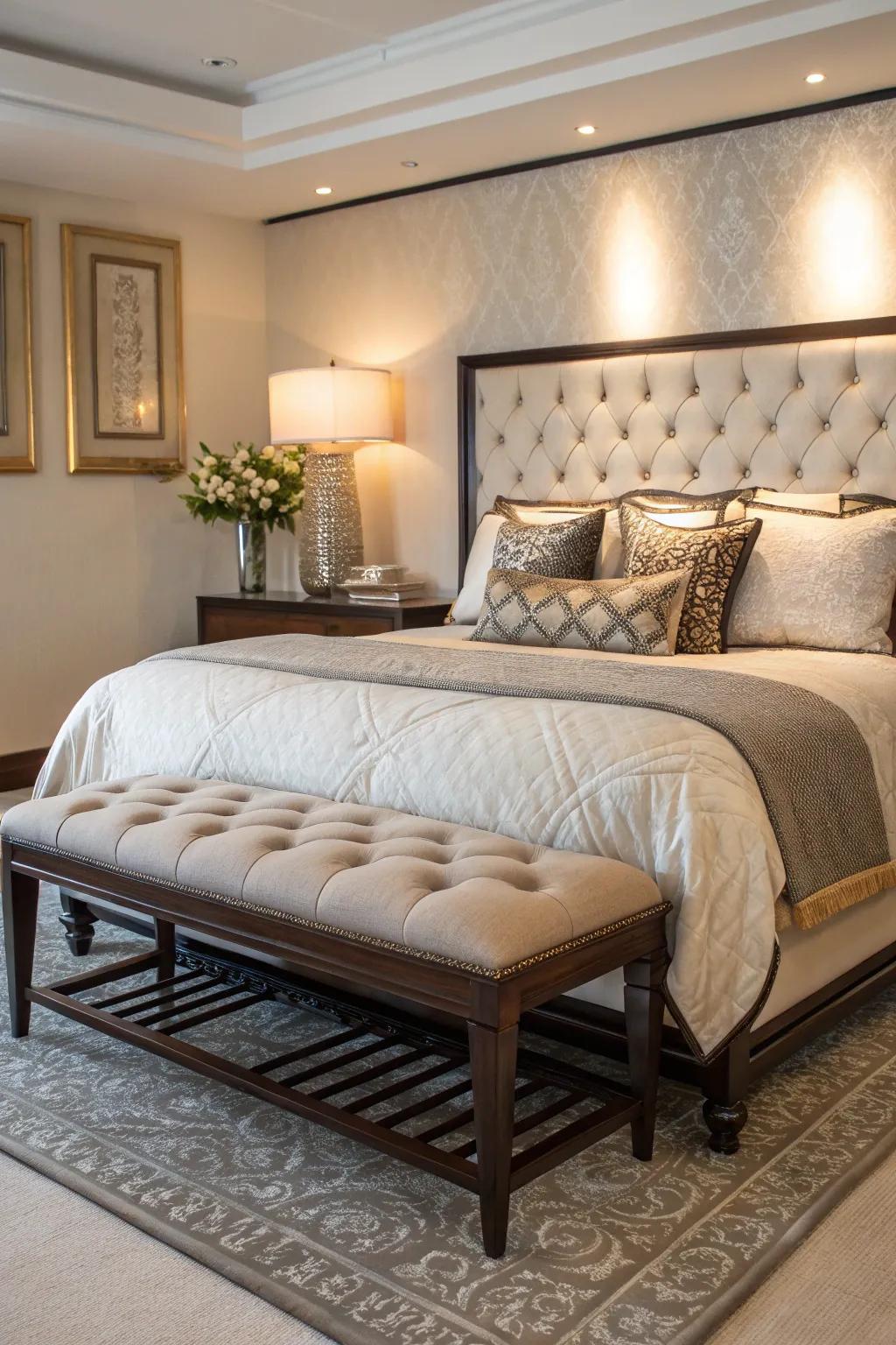 A bench adds sophistication and functionality.