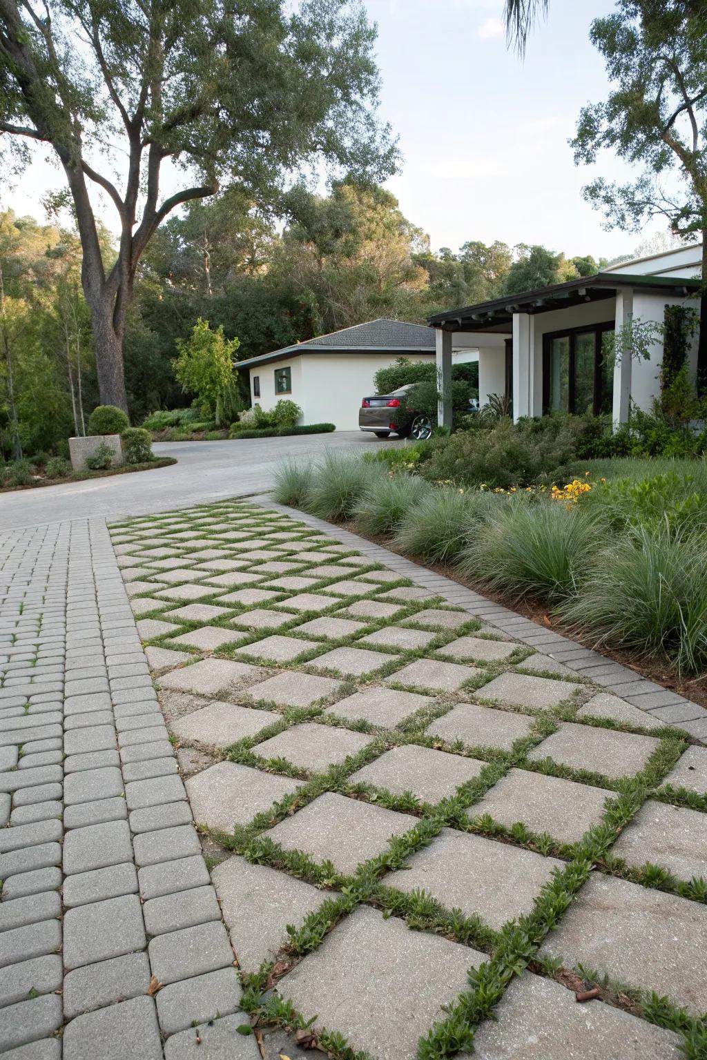Porous pavers for eco-friendly and stylish driveways.