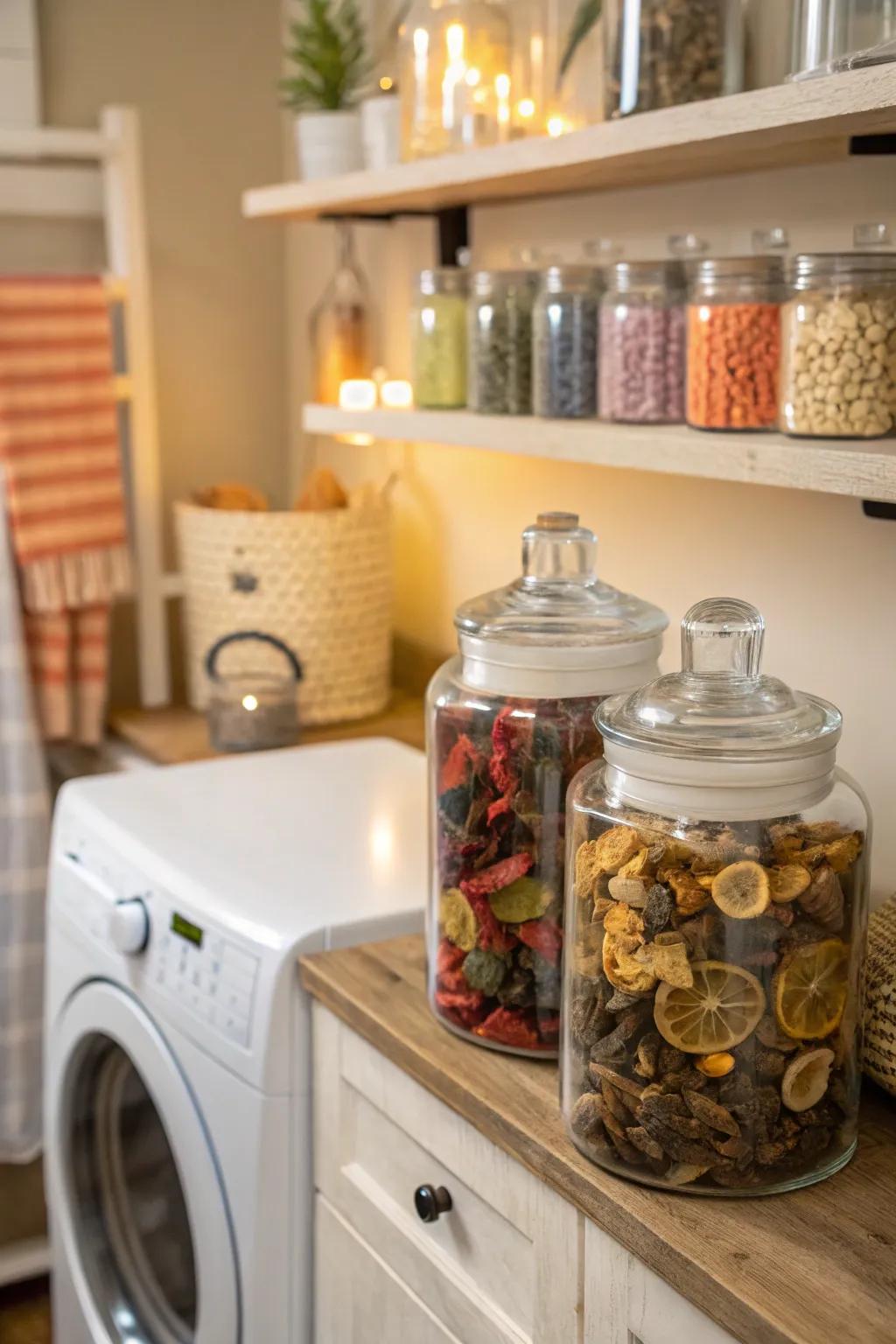 Scent containers fill the room with great seasonal smells.