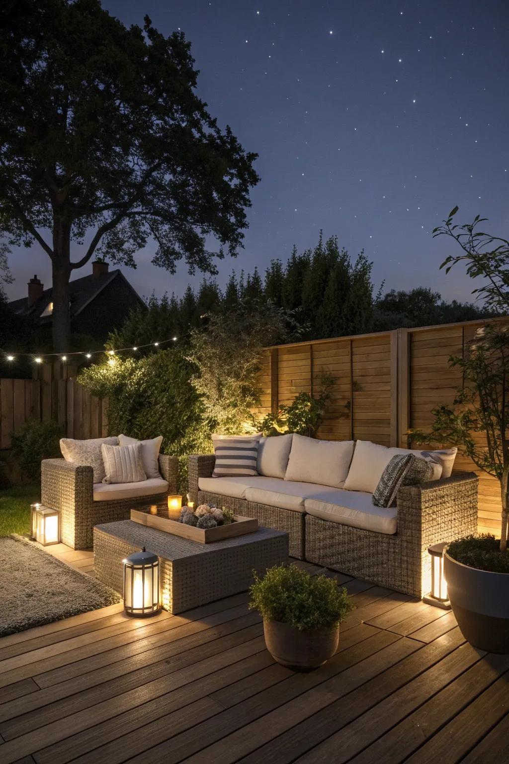 Fashion an inviting outdoor vicinity via LED-illuminated furniture.