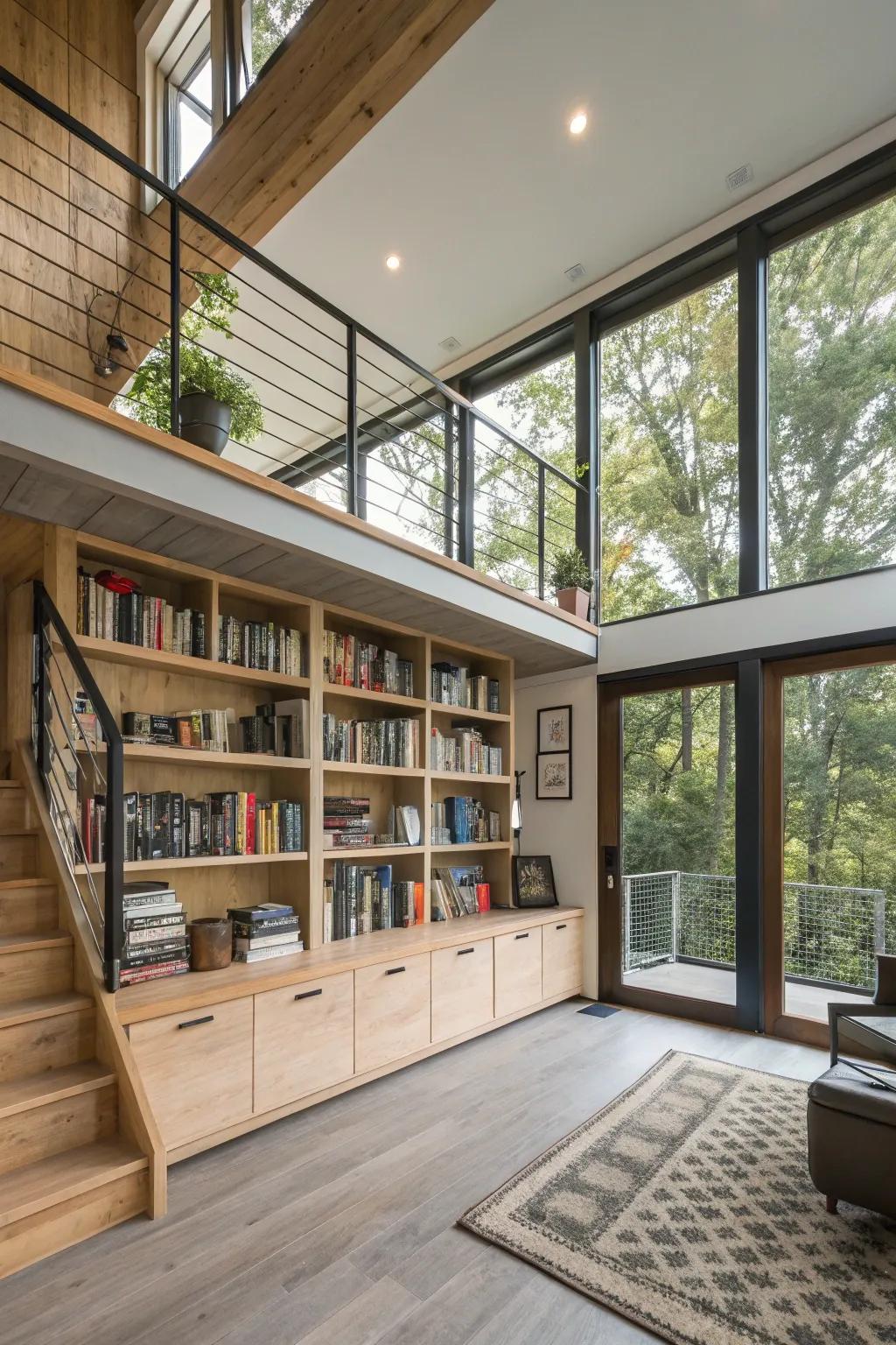 Creative storage ensures lofts remain tidy and practical.