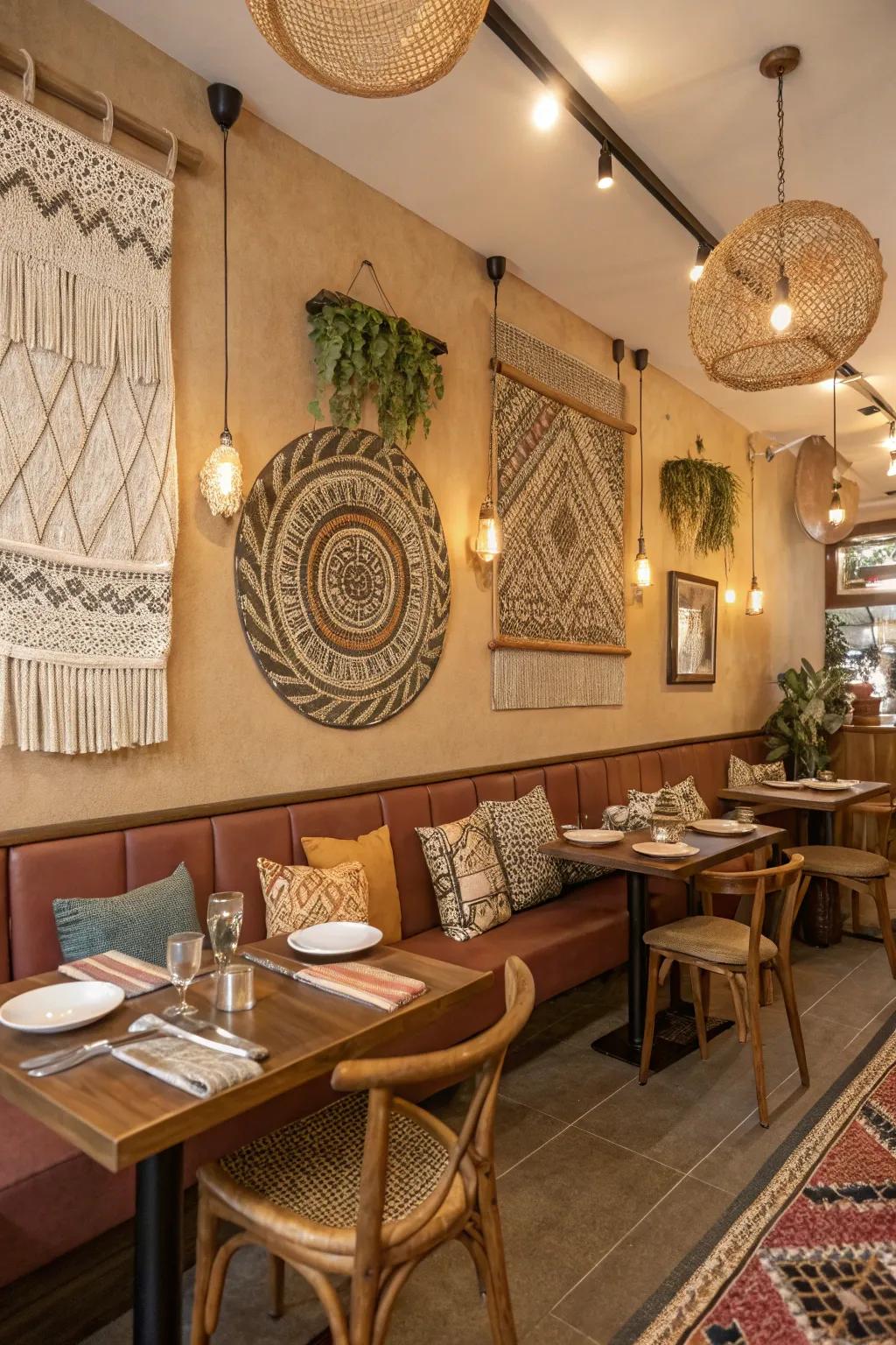 Textured accents inject depth and interest.