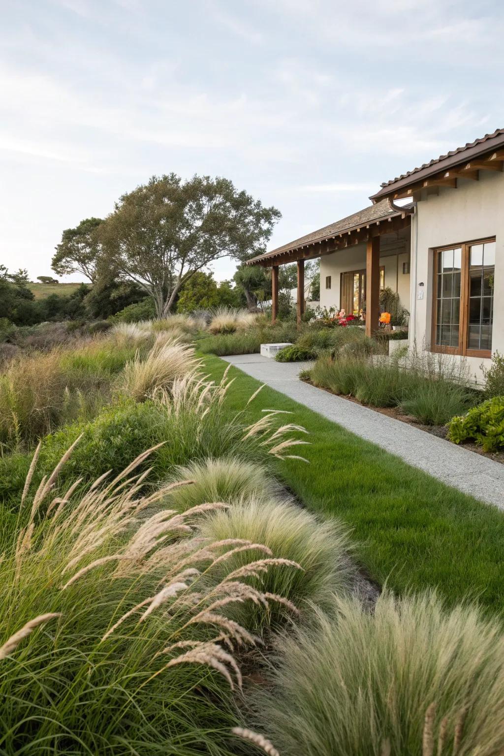 Local grasses adding a natural touch to a Florida yard.