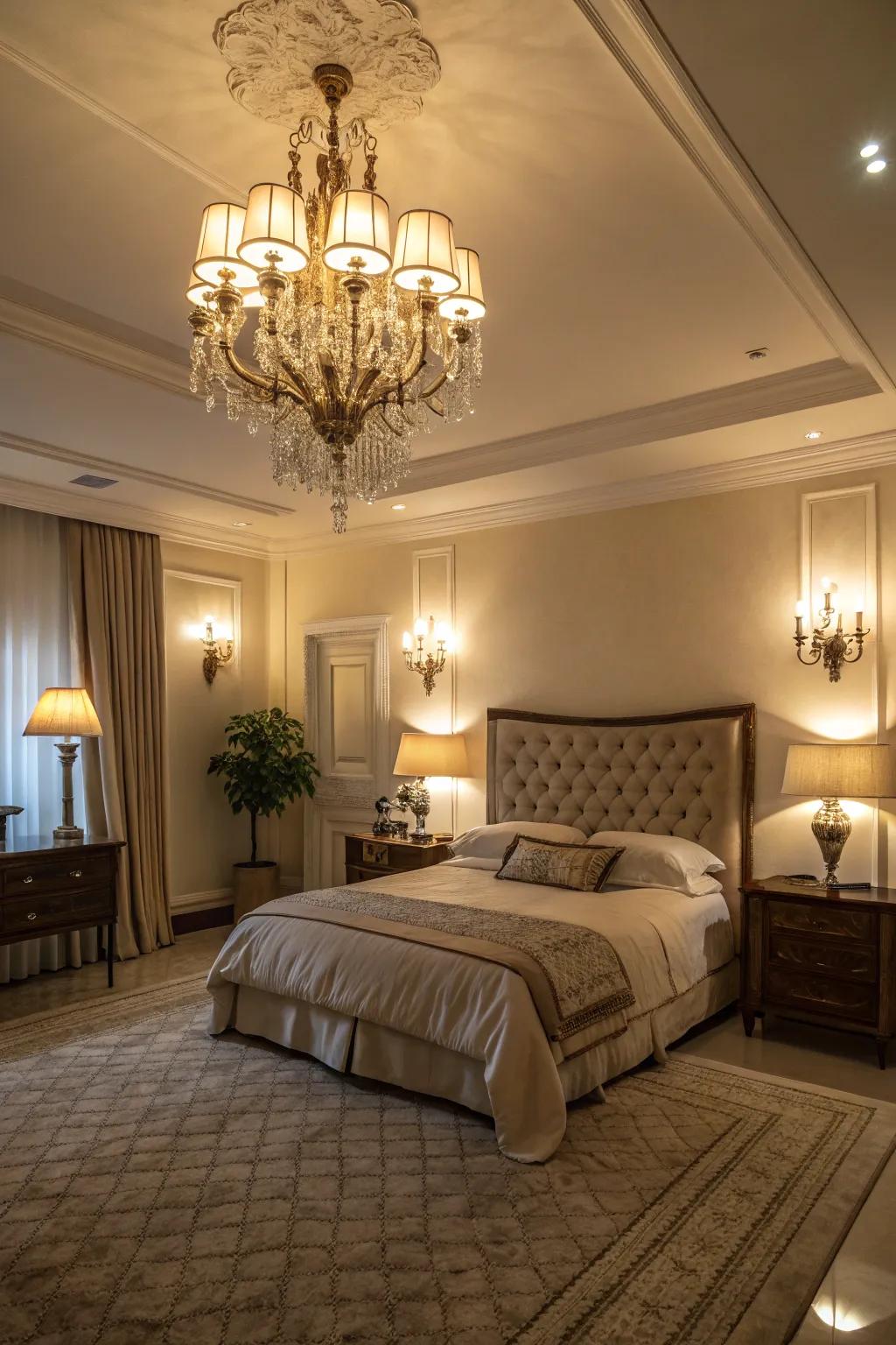 Layered lighting creates a multidimensional ambiance.