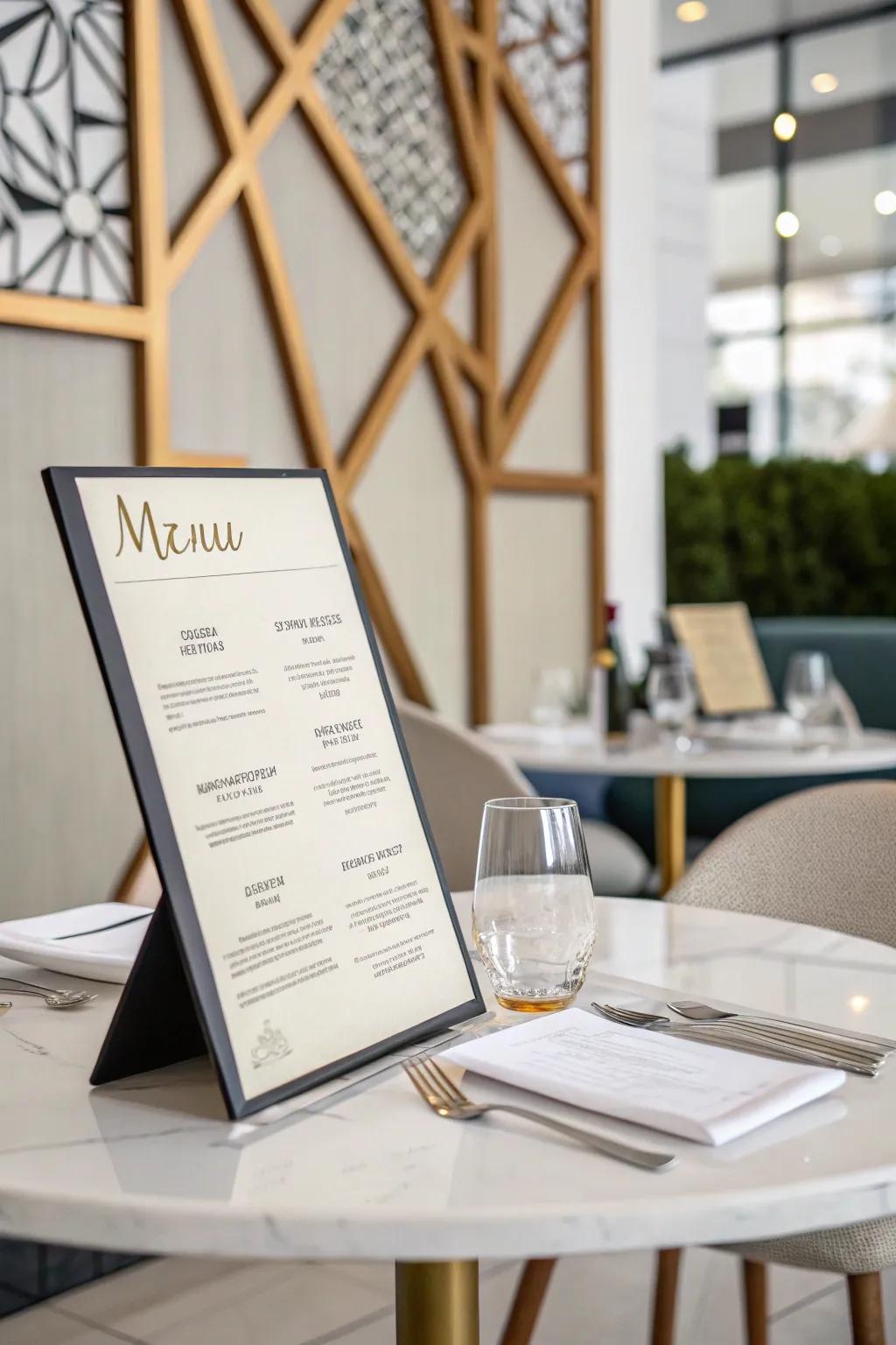 Form based features deliver a structured and contemporary attraction to your menu.