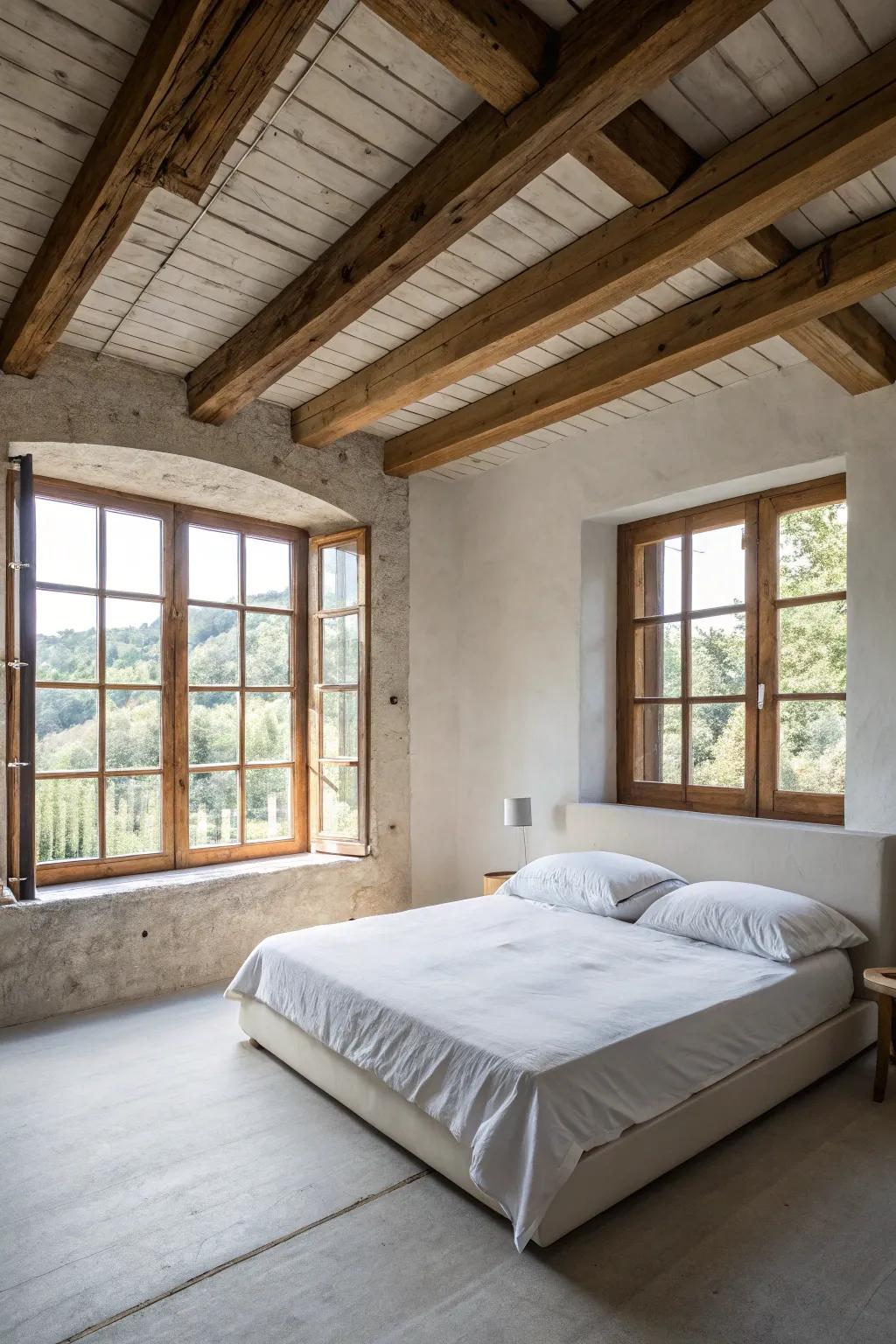 Architectural traits add character to a minimalist space.