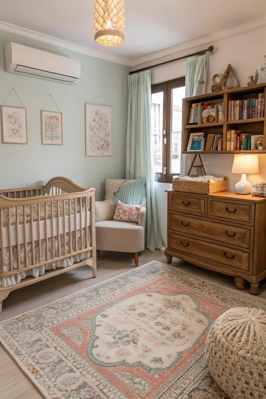 Touches from past eras contribute persona and allure to the space.