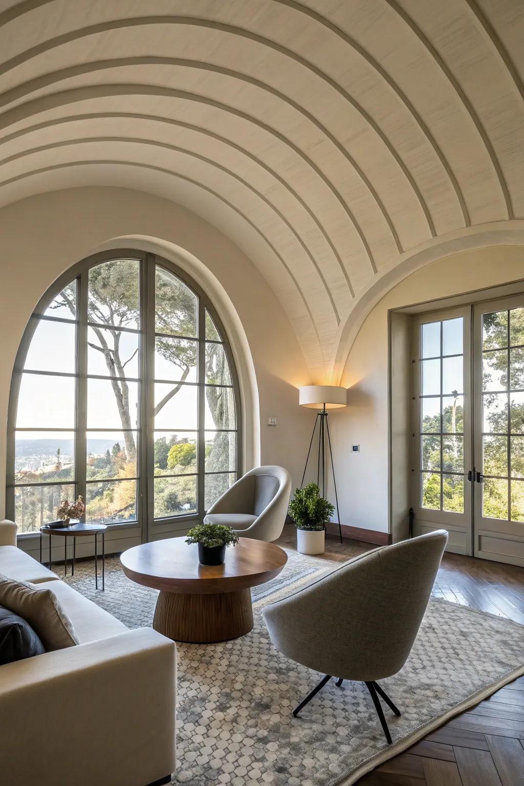 Curved layouts produce eye-catching architectural features.
