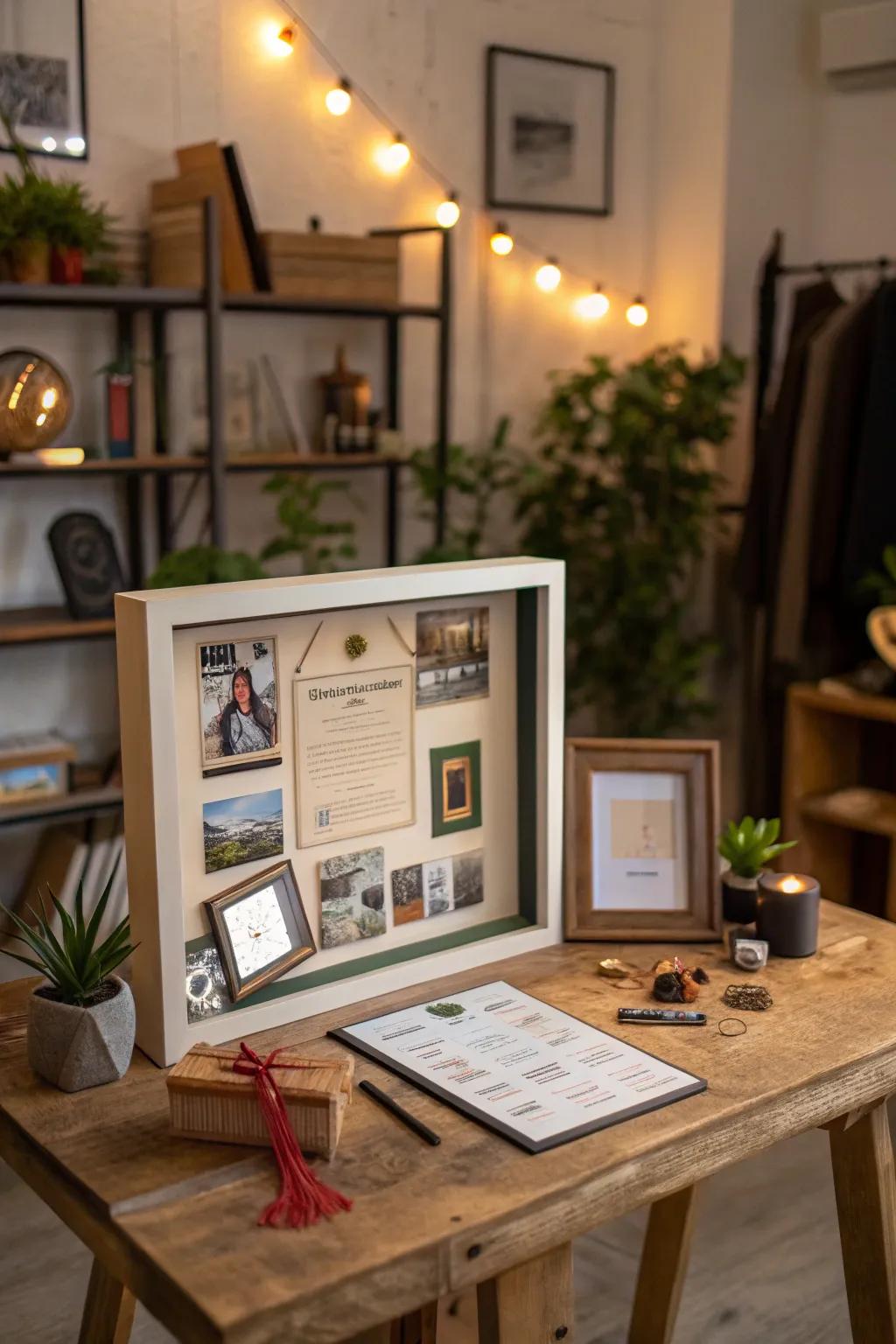 Create a personal gallery with an enclosed frame that tells your unique story.