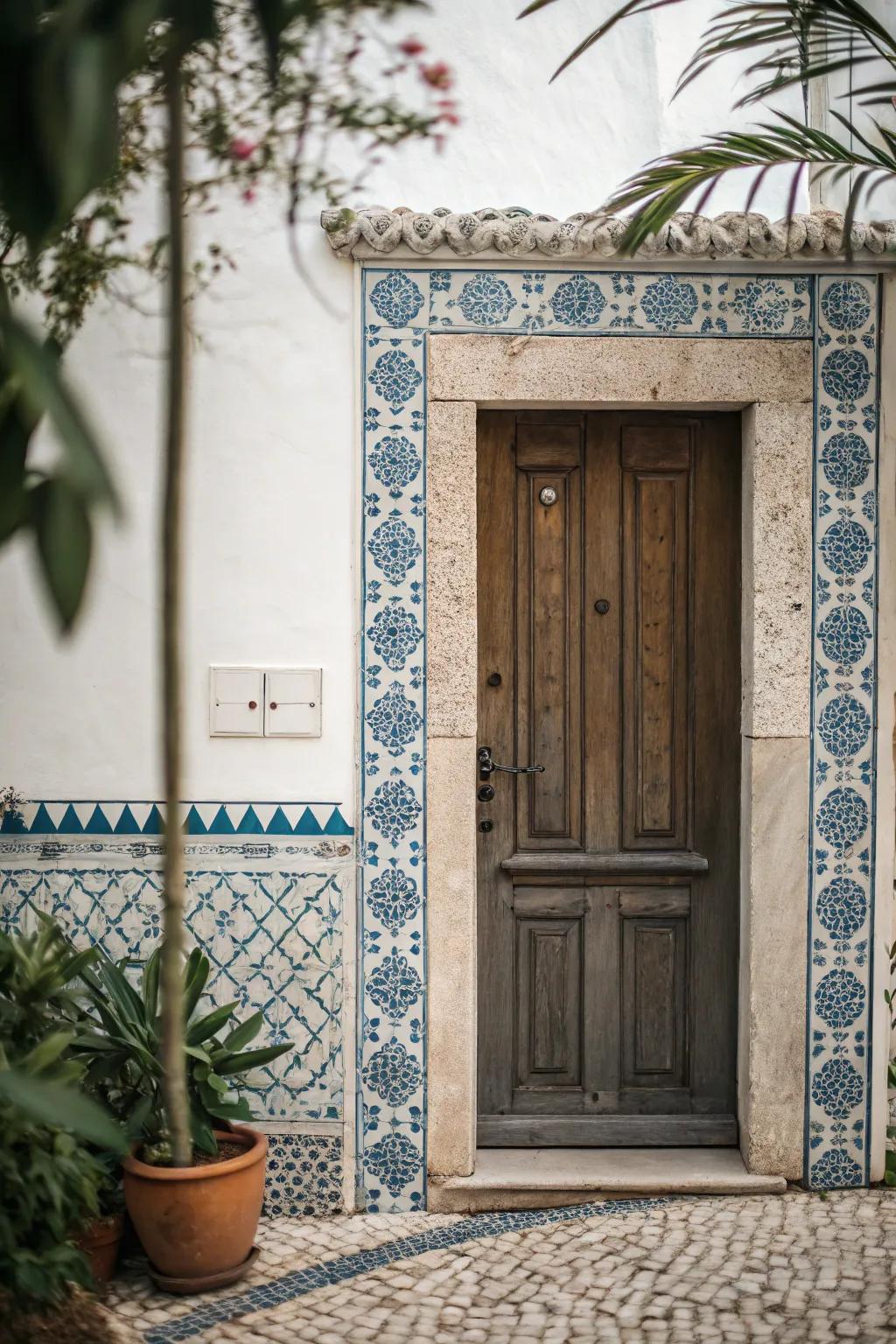 Tiled frames provide an unexpected and vibrant touch.