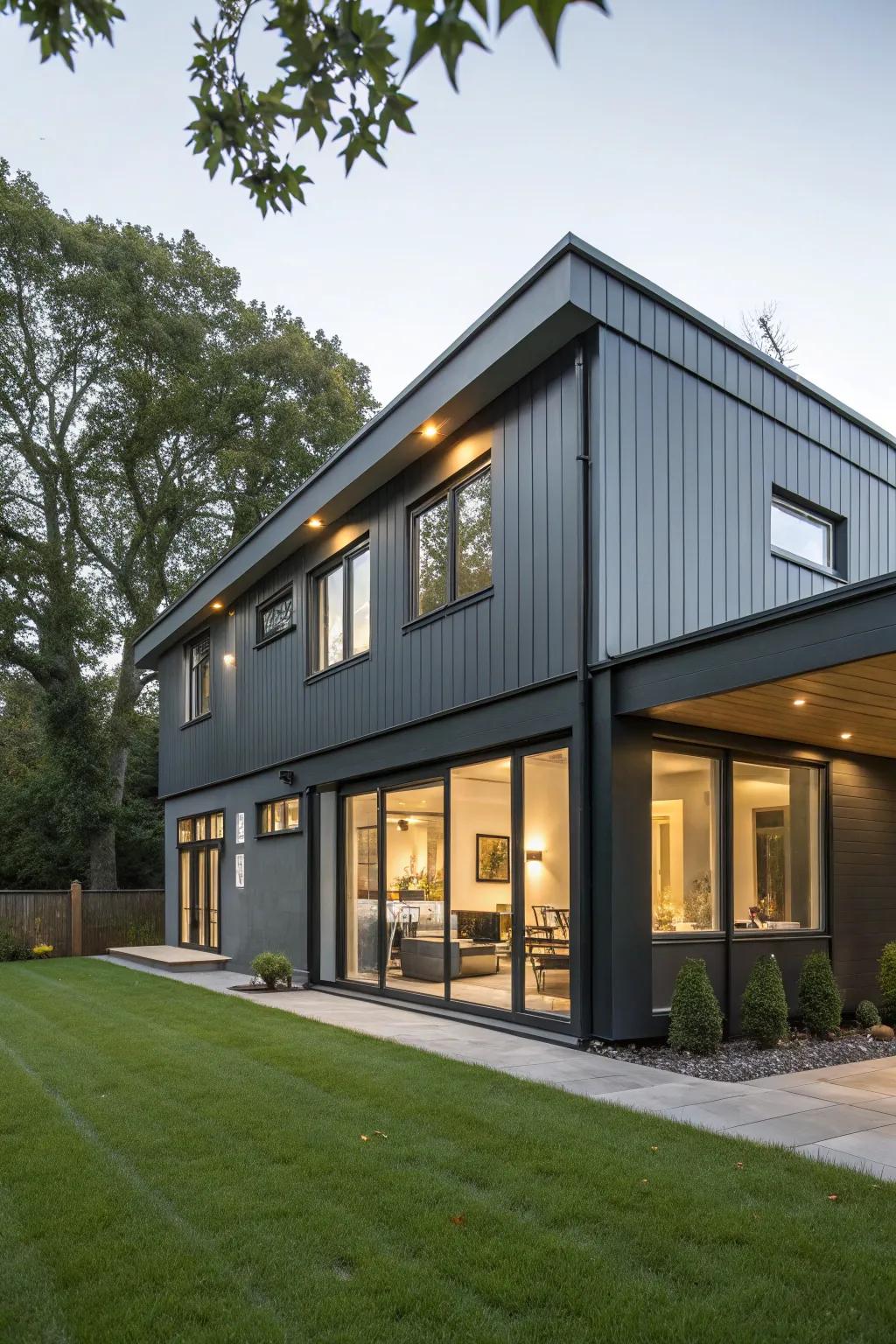 Deep grey and continuous edges for a unified, modern look.