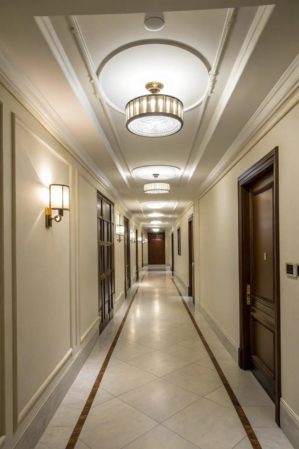 Close-to-ceiling mounts are ideal for hallways with low ceilings.