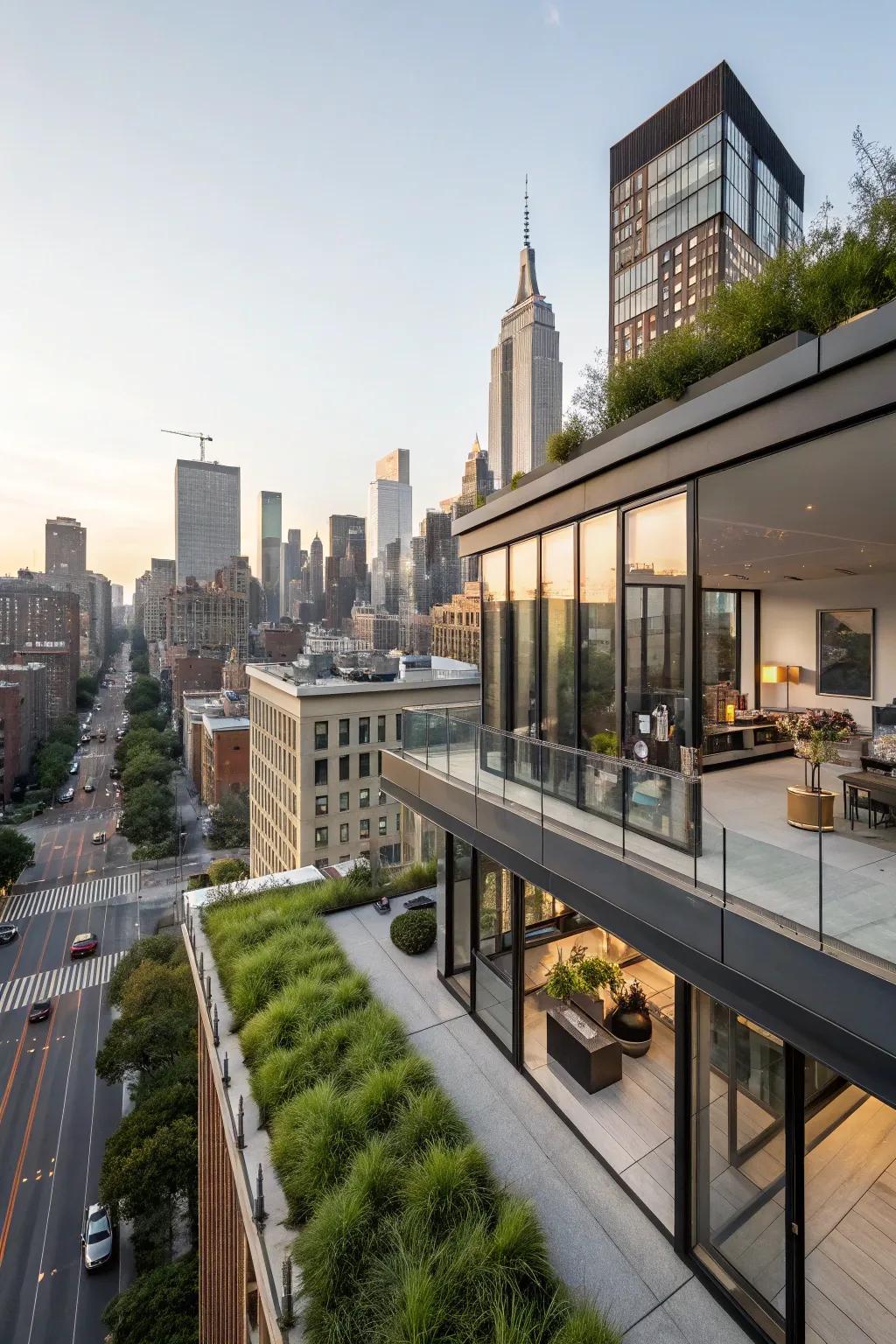 Experience raised living using rooftop terraces.