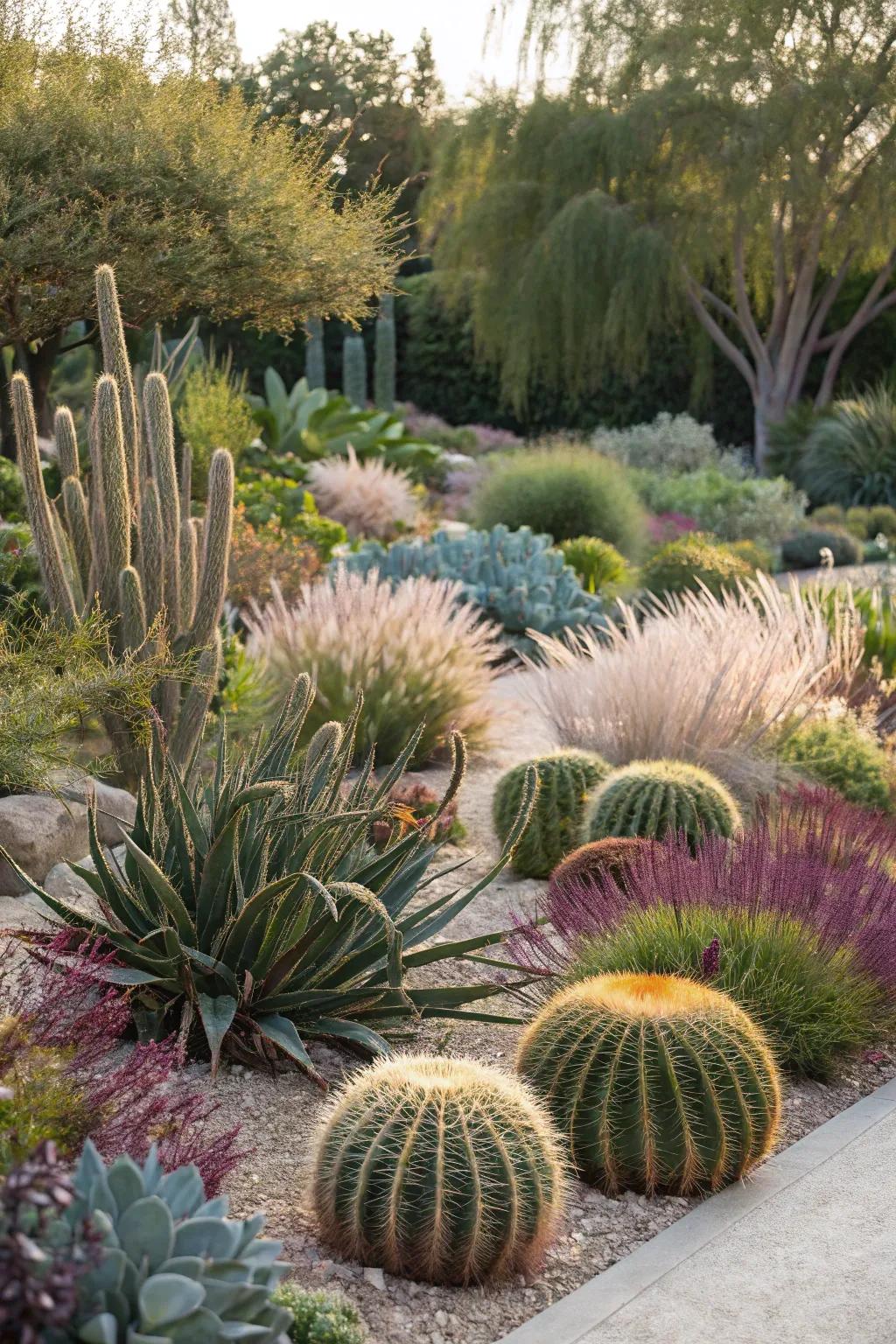 Dry-spell tolerant plants supply beauty and sustainability.
