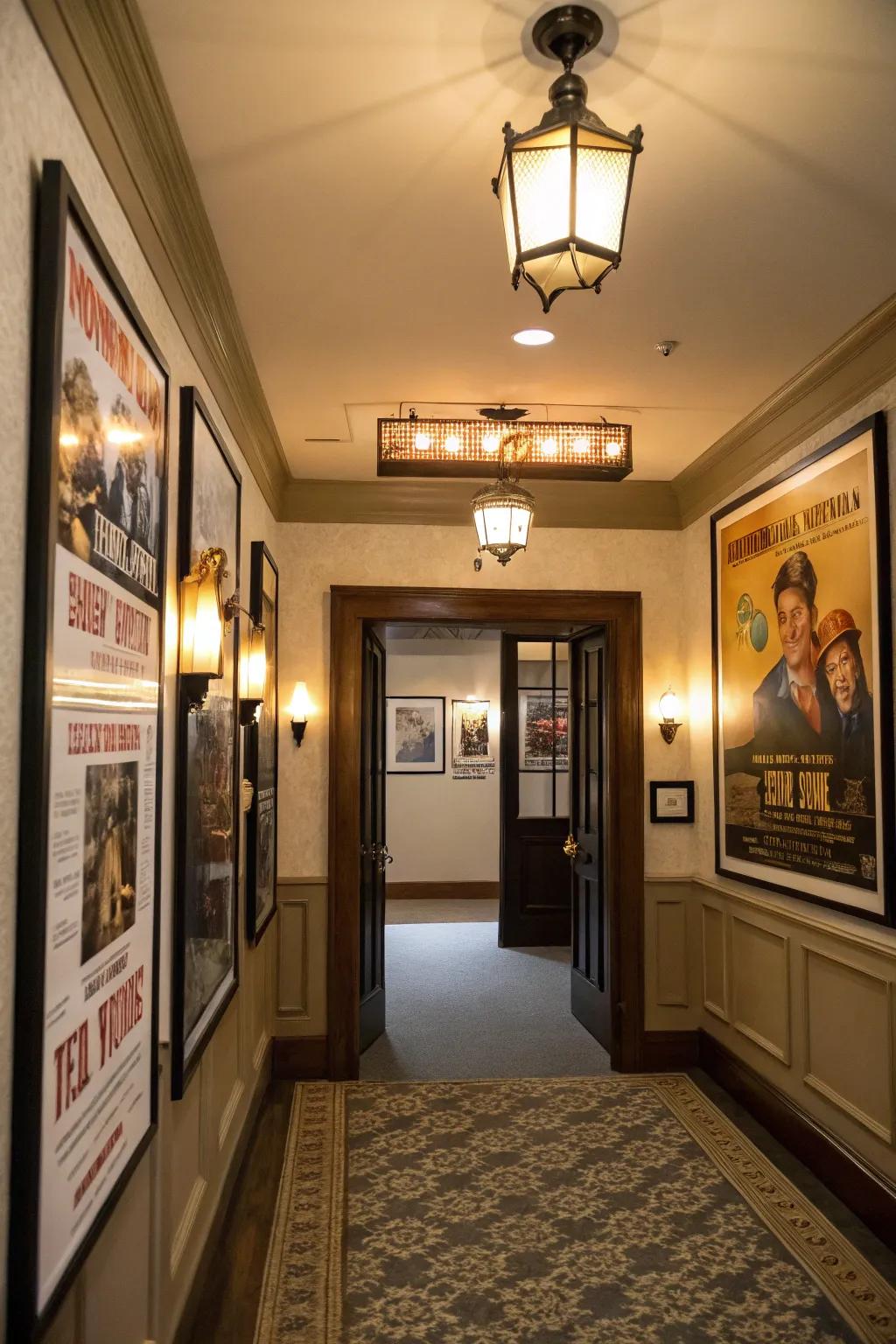 A spectacular entryway improves the whole film room experience.