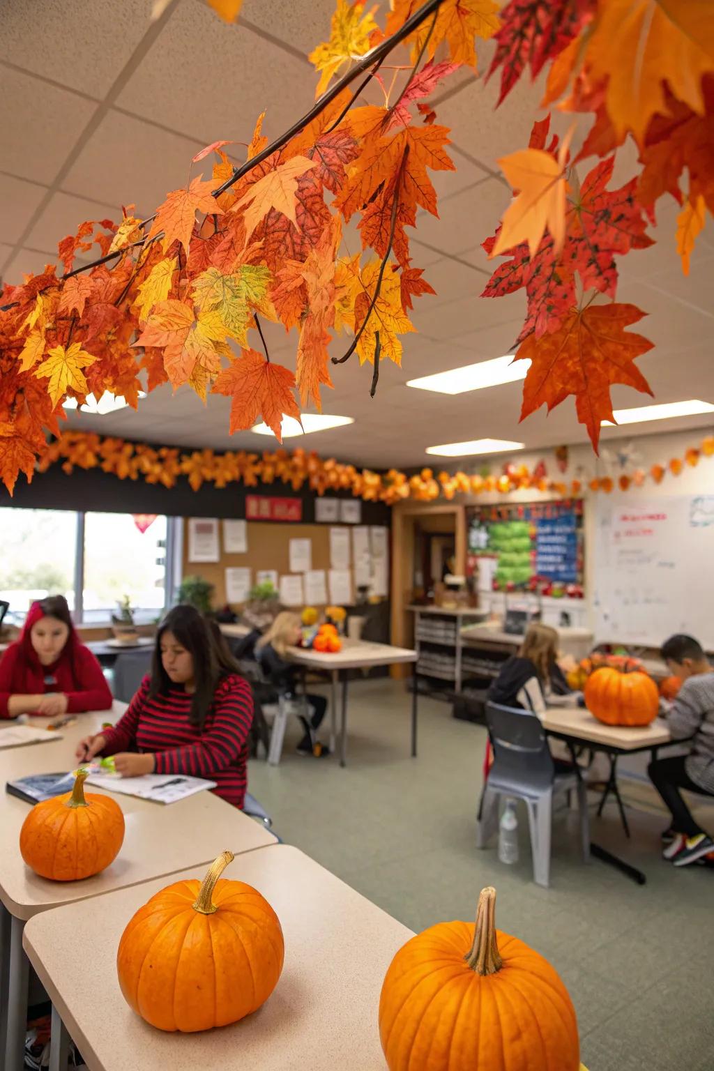 The classroom atmosphere is kept interesting and new by seasonal changes.