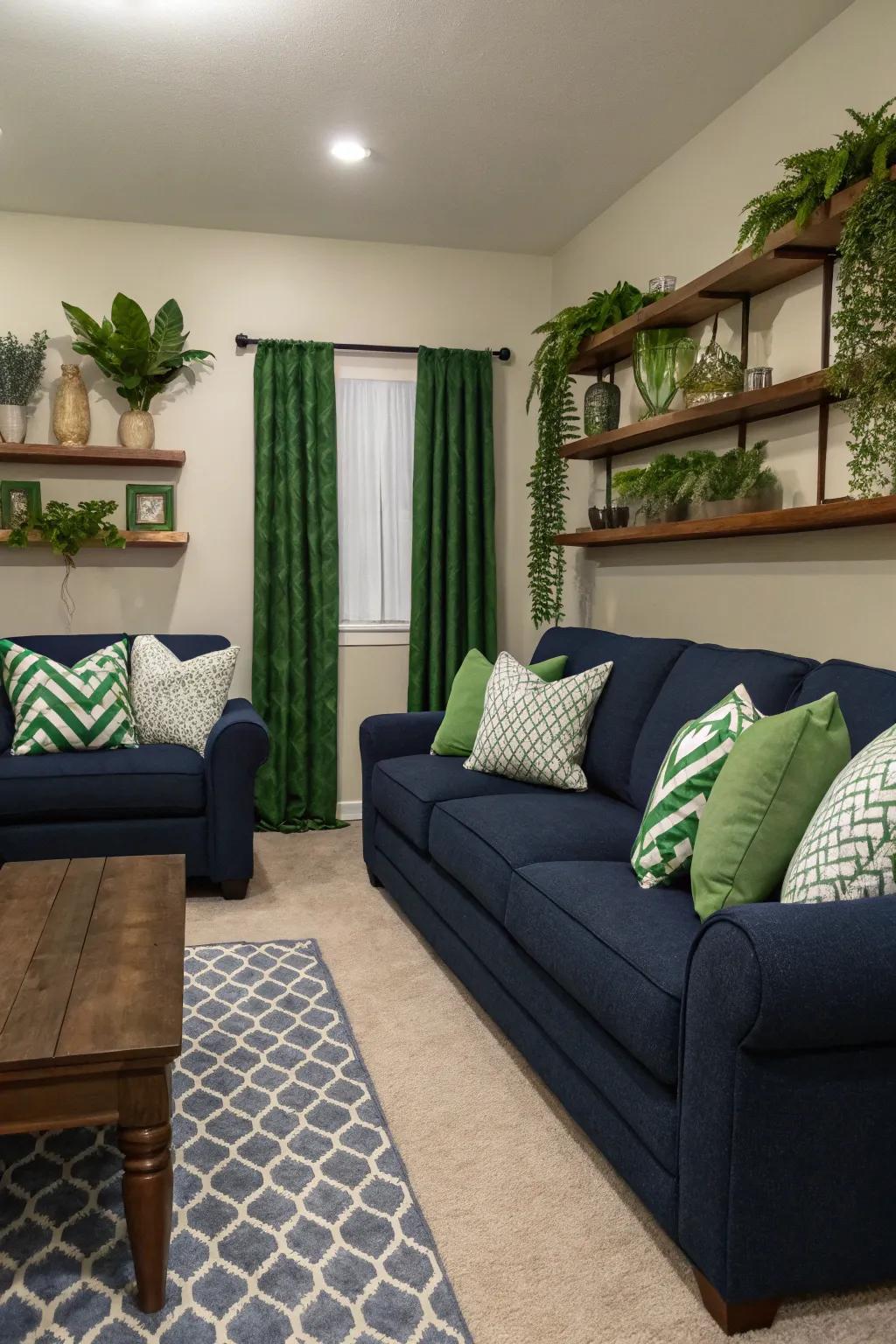 Symmetrical arrangement brings balance to the living room.