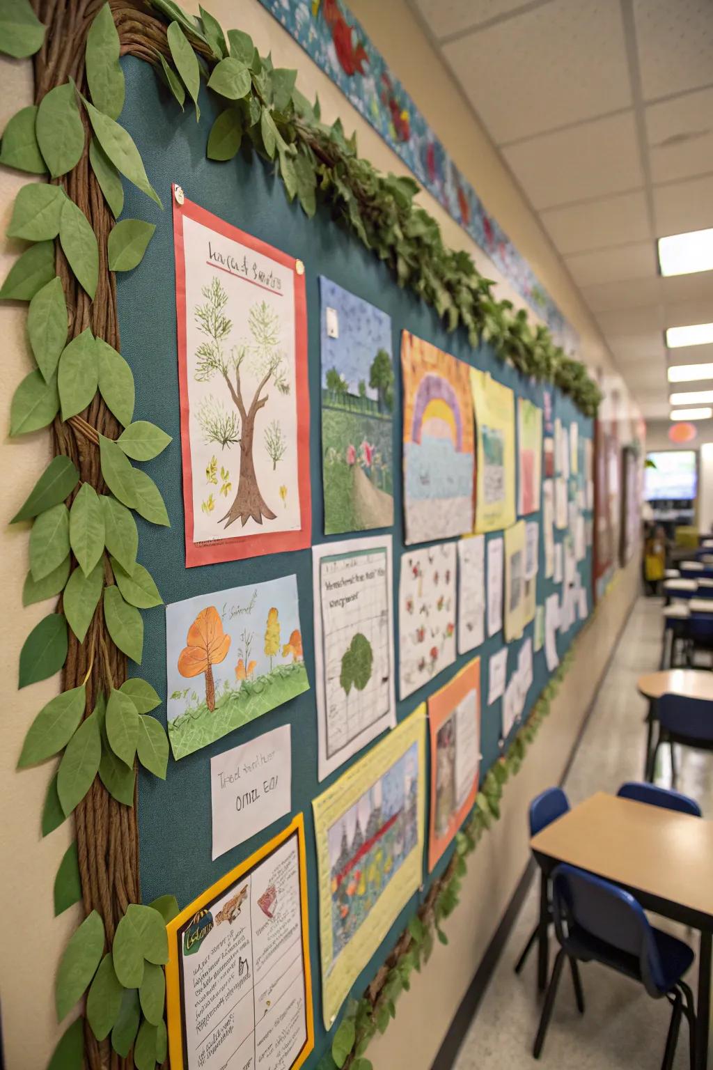 A display celebrating student projects.