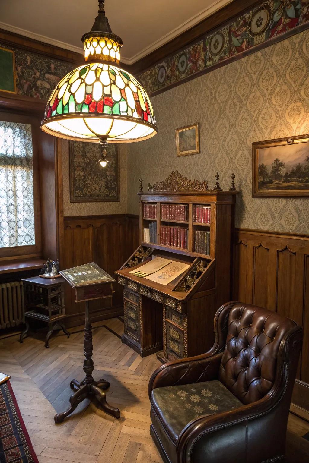 Artistic charm using patterned glass illumination