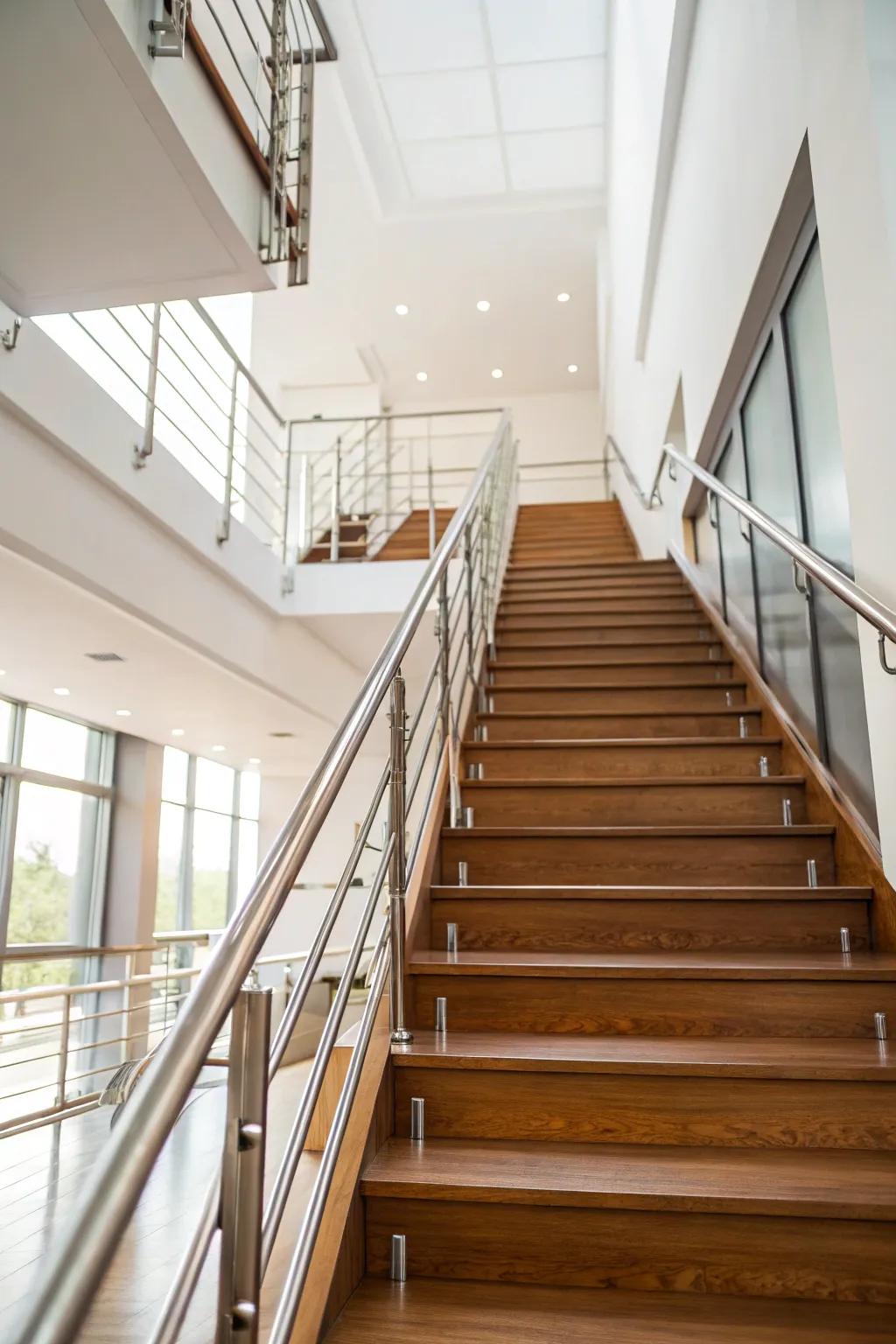 Wood and metal combine for a textured, modern look.