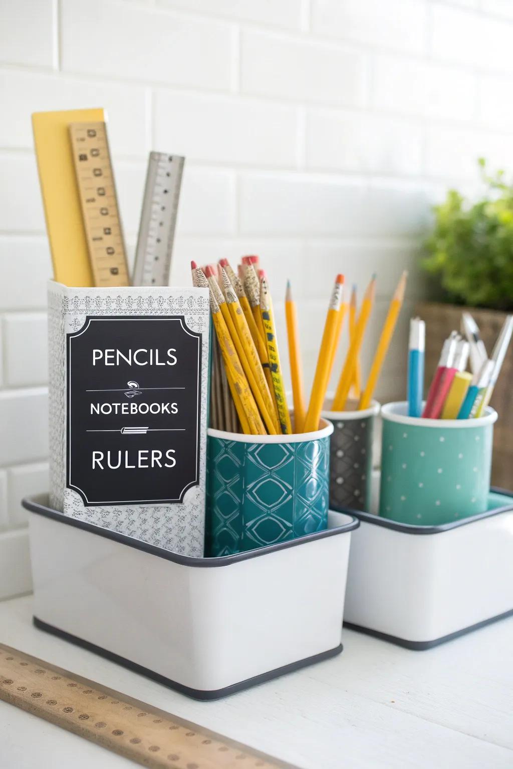 Chalkboard stickers present a creative and adaptable labeling answer.