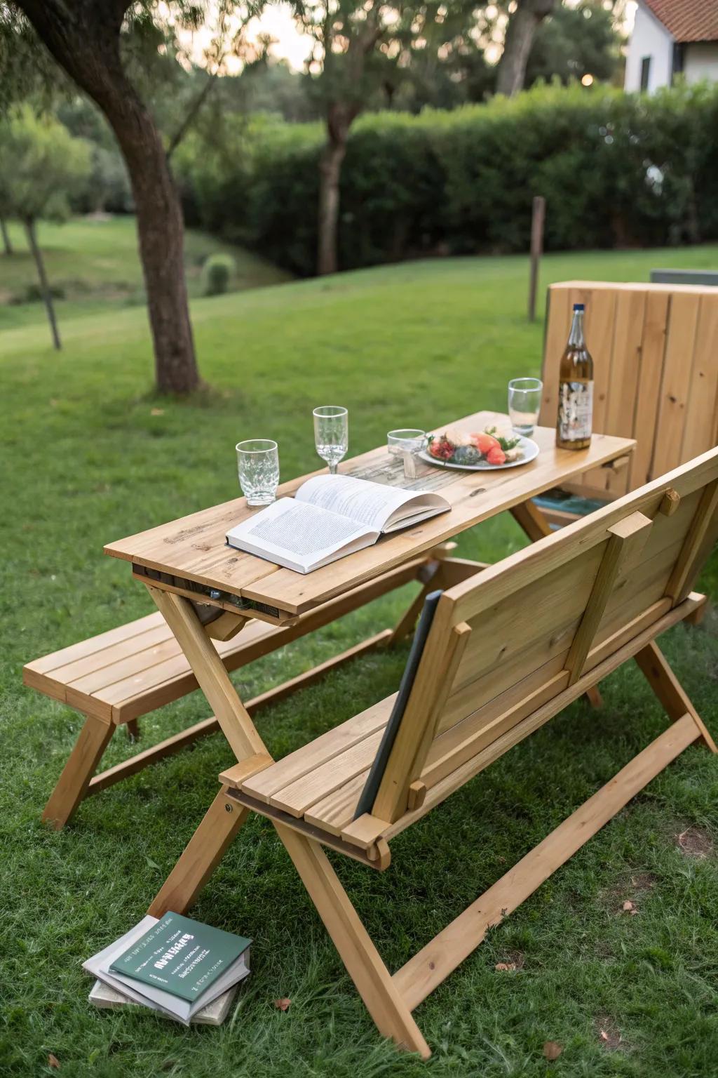 An adaptable transforming bench suitable for any occasion.