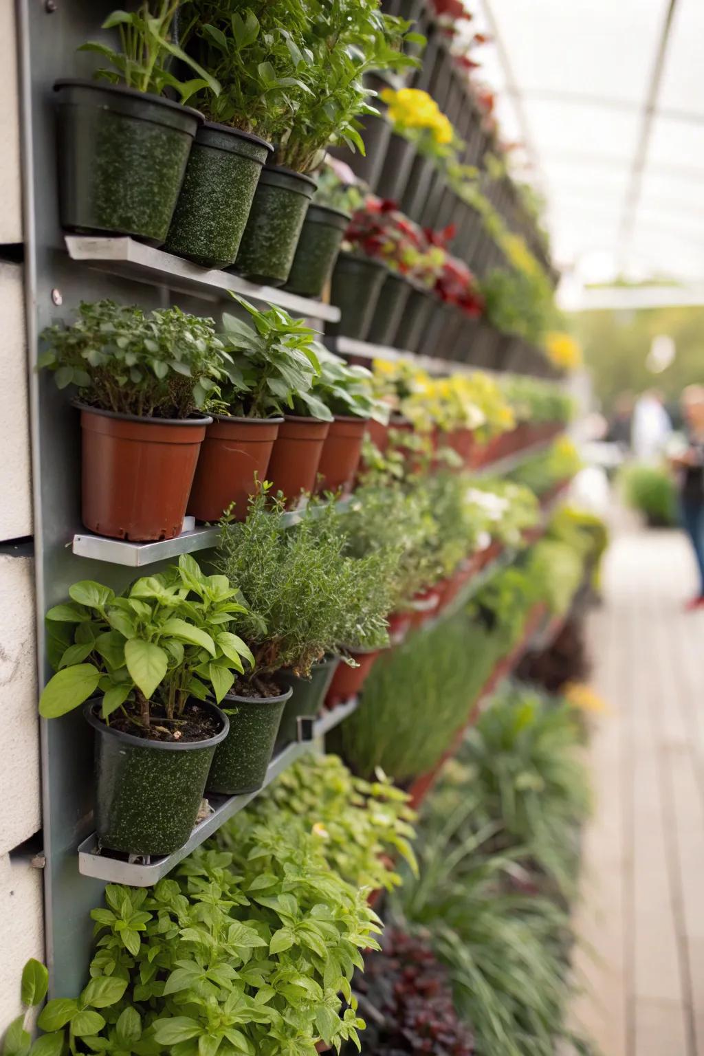 Vertical garden walls offer a lush and space-saving plant display.