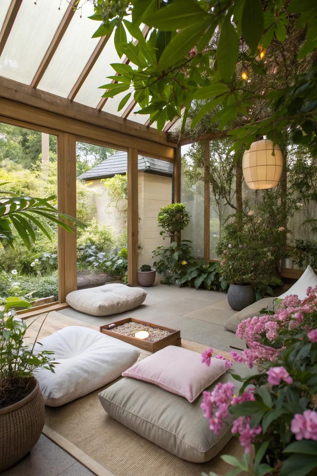 A serene meditation area ideal for relaxation.