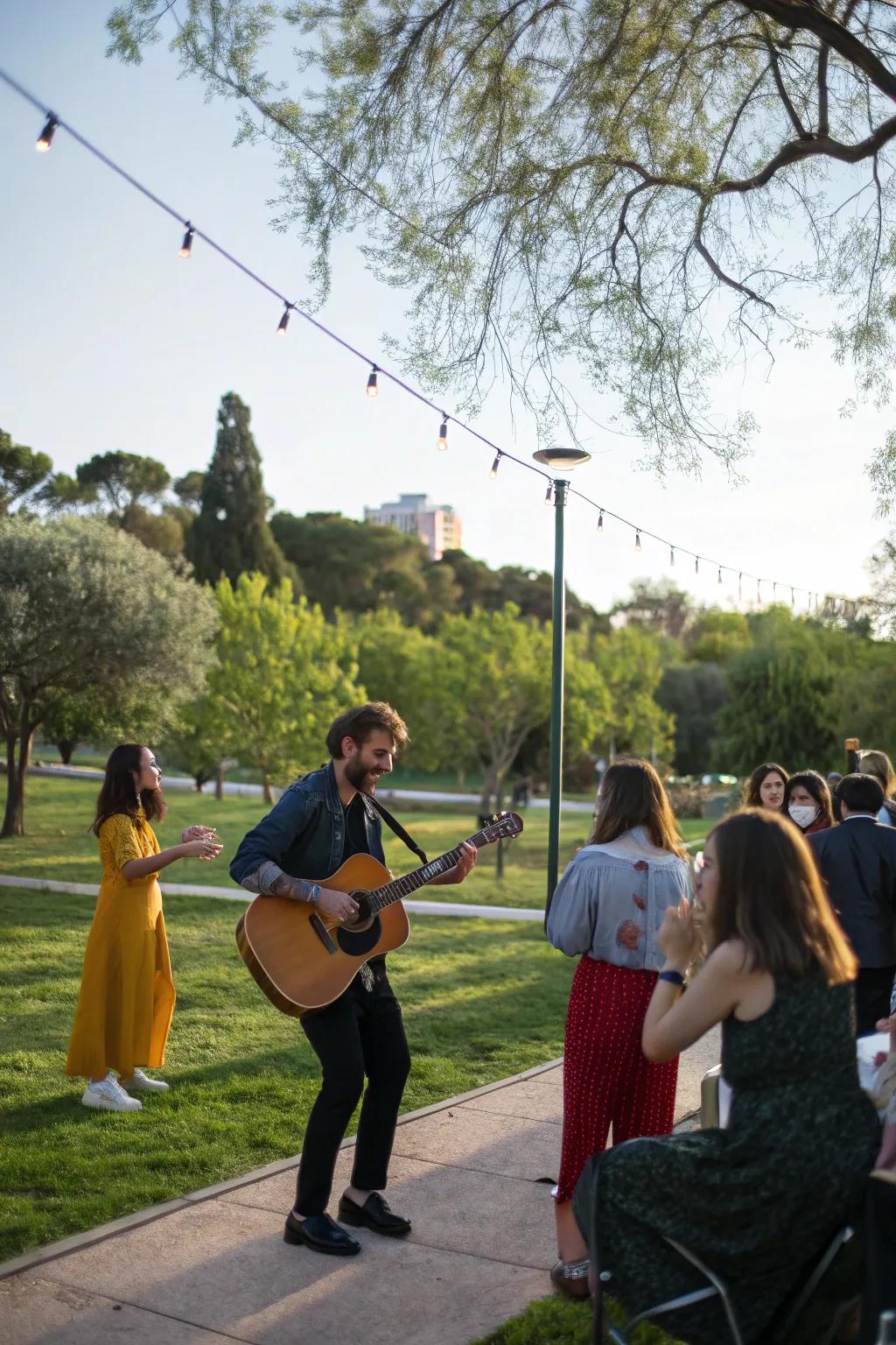 Live melodies create a joyful, engaging atmosphere.