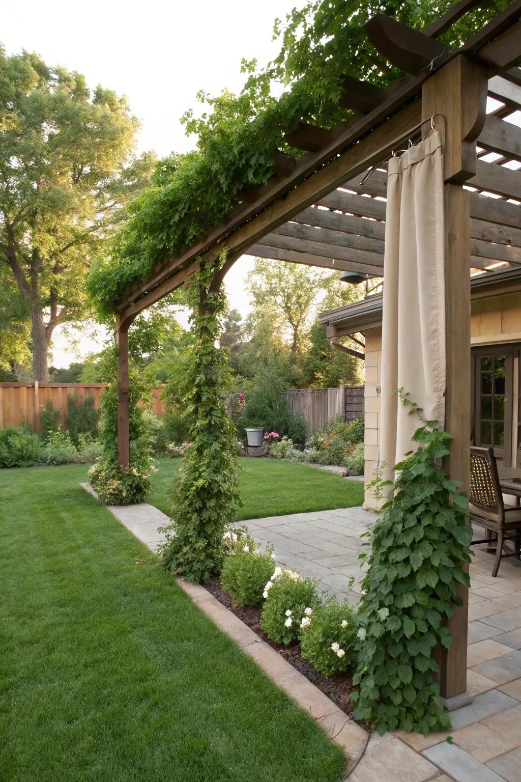 Versatility and weather protection are offered by retractable side panels.