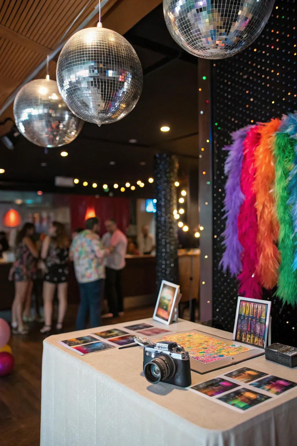 Mirror spheres add sparkle and fun to your photo booth.