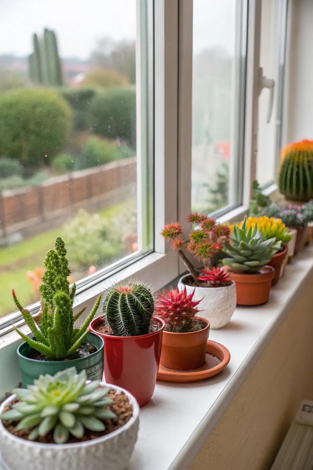 Brighten windows with sunlight-receptive plants.